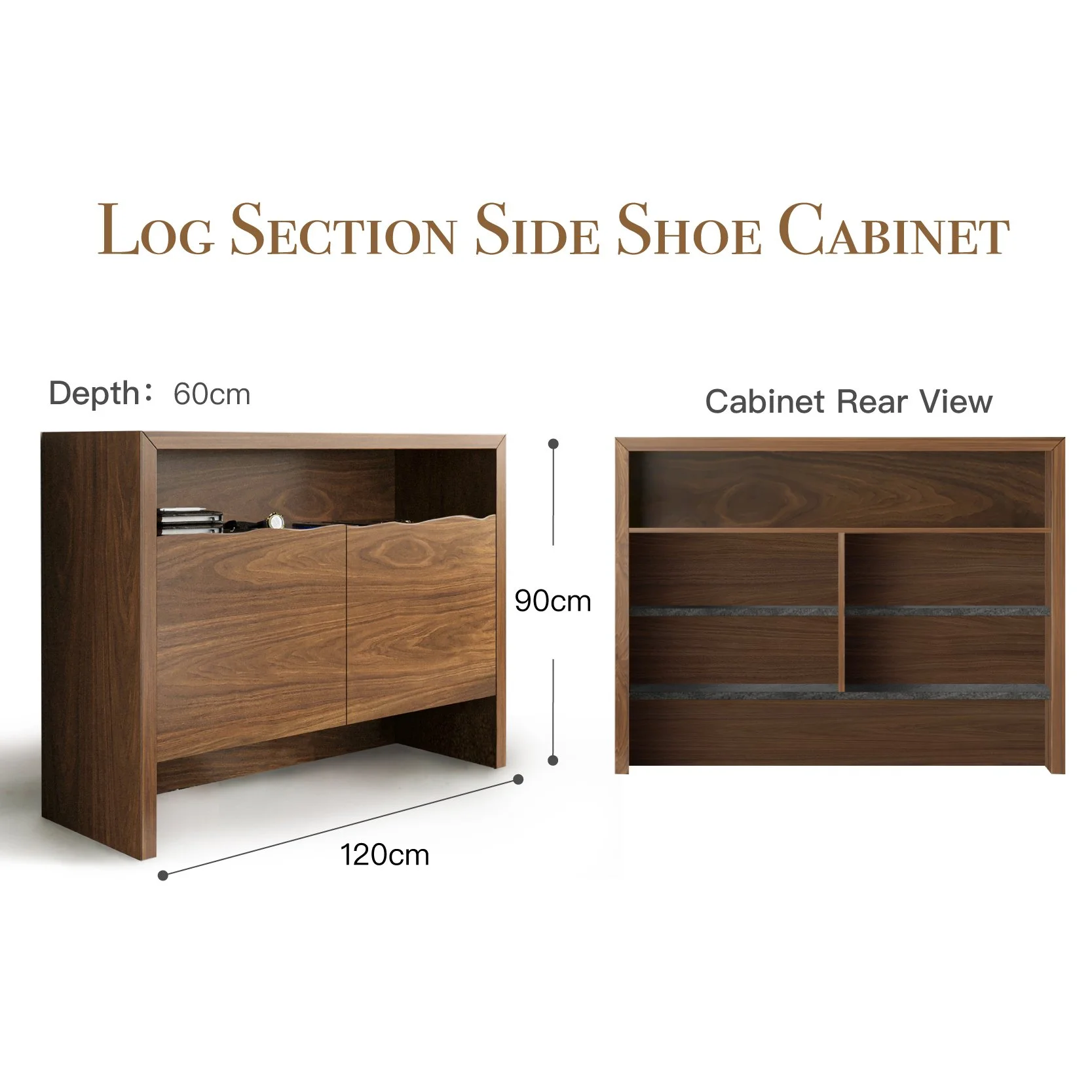 Log Section Entryway Cabinet