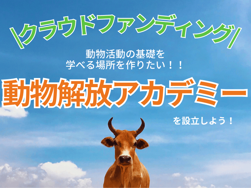 【クラファン】日本で動物活動の基礎を学べる場所を作りたい！『動物解放アカデミー』を設立しよう！
