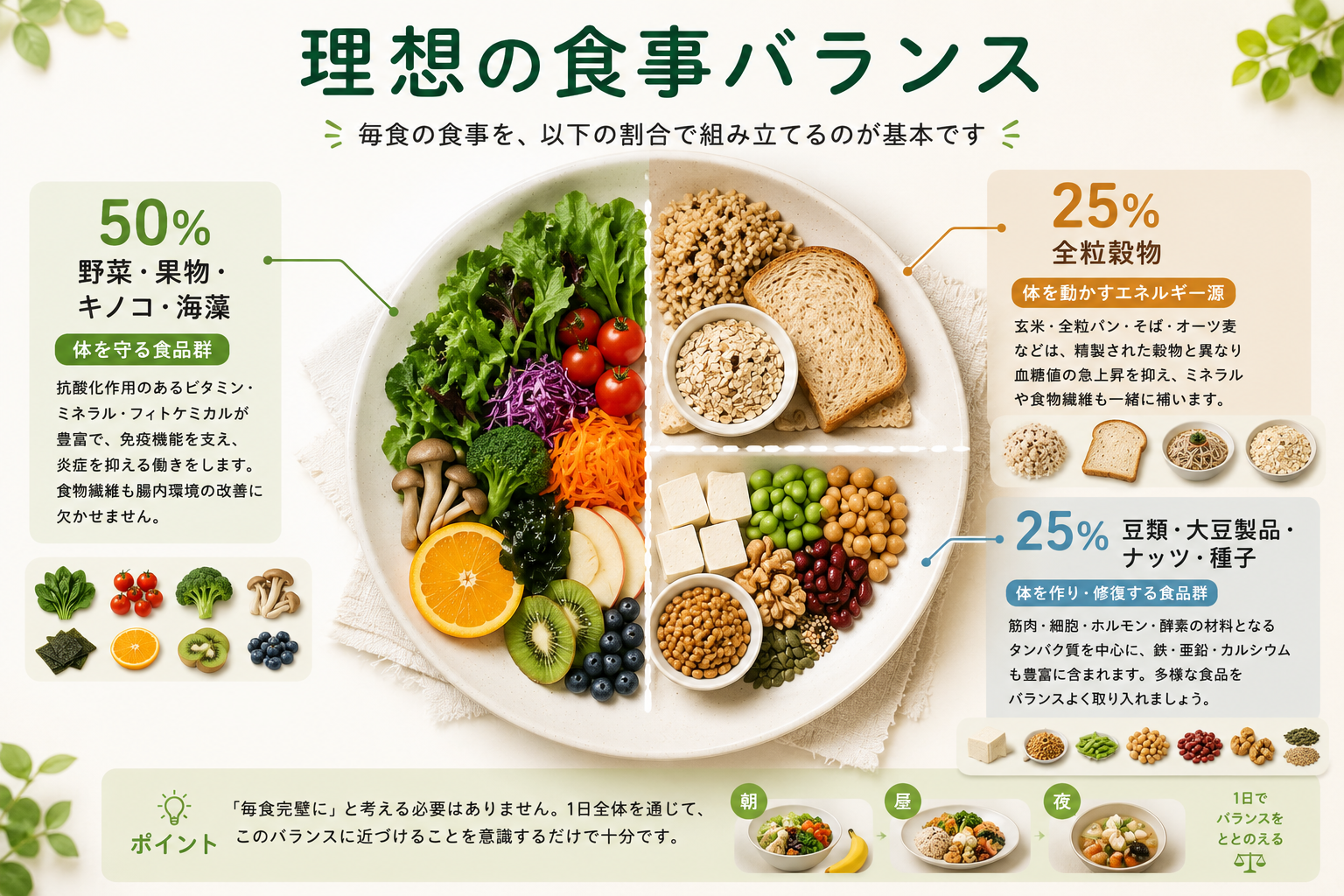 ヴィーガンの理想の食事バランス