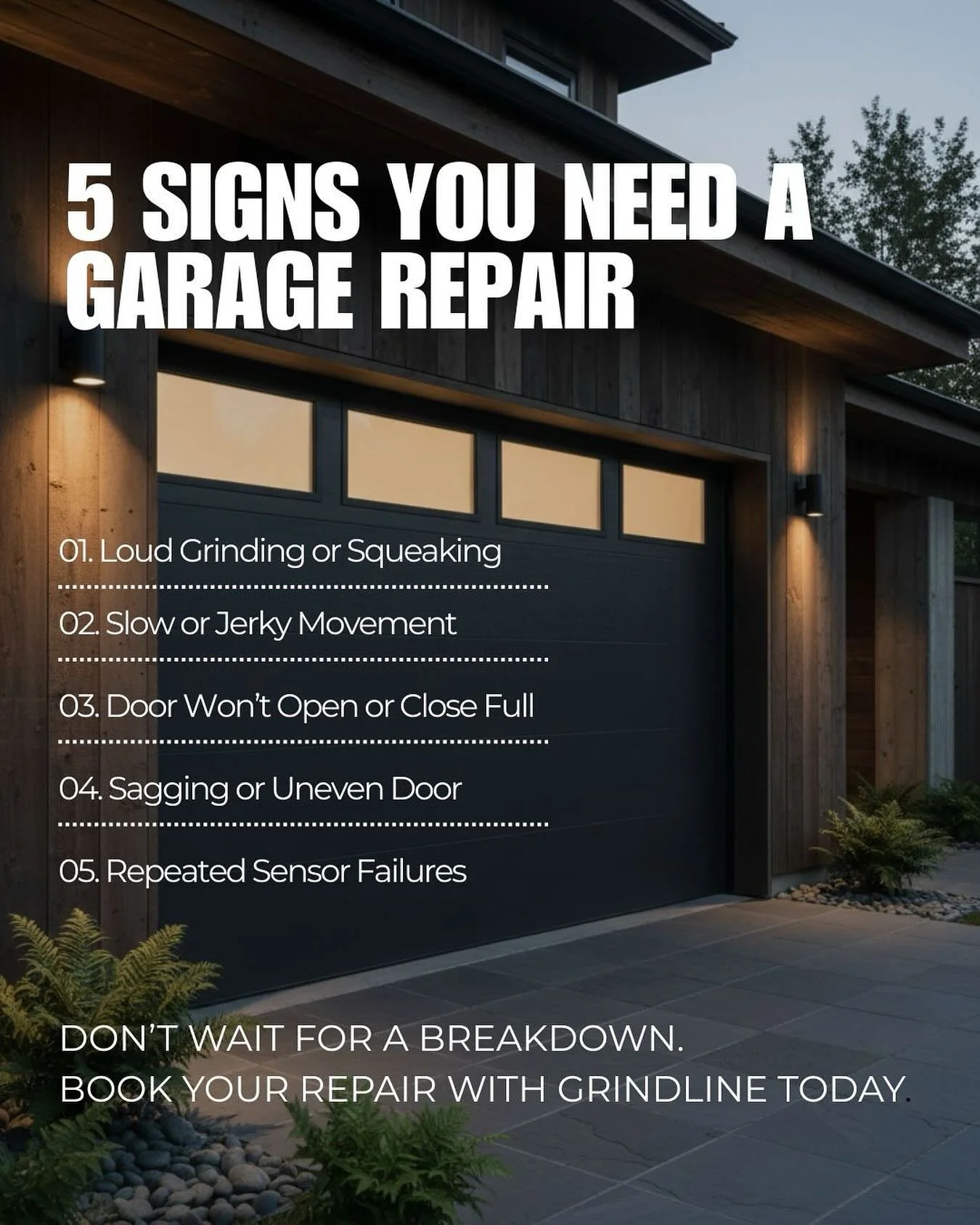 If your garage door is getting louder, slower, or just not acting right, these are the top 5 signs you need garage door repair ASAP. A malfunctioning door can affect your home security, safety, and even your energy efficiency - and small issues can t