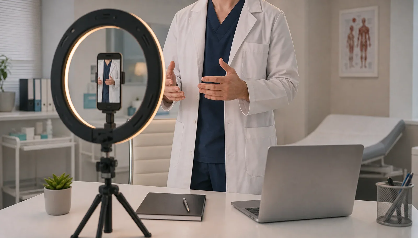 Producción de Reels médicos desde el celular: equipo, luz y edición en 2026
