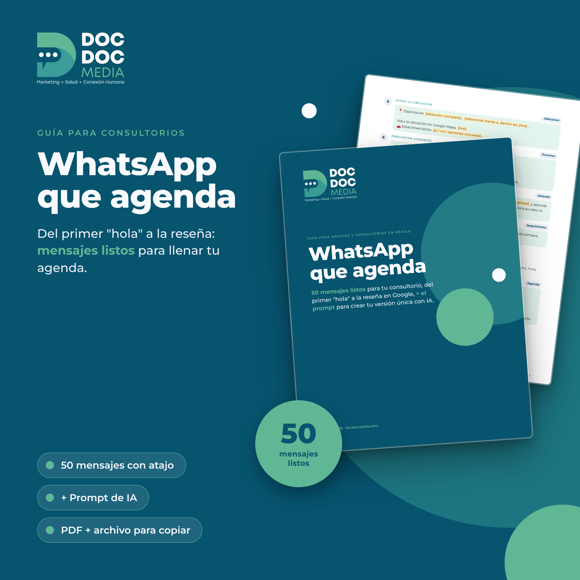 WhatsApp que Agenda: 50 Mensajes para tu Consultorio