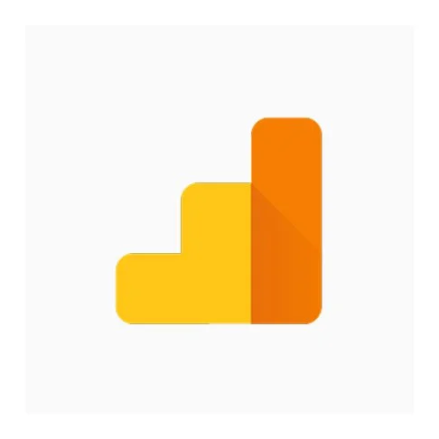 A bar chart with three ascending bars in yellow and orange colors.