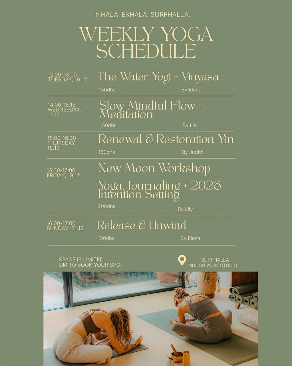 Our weekly yoga rhythm at @surfhalla ✨
A moment to slow down, breathe deeper, and move with intention.
Open to all levels &mdash; guided with presence, grounded in flow.

@musebyplume 
@flowingconsciously 
@cositasdelenita 

#imsouane