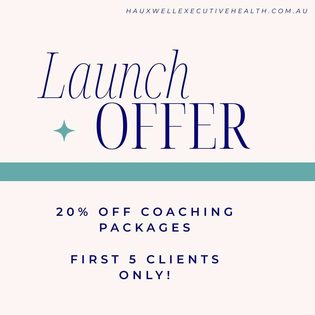 2026 is your growth year &mdash; and at hauxWELL Executive Health we are celebrating with a too good to miss launch offer 🎉

20% OFF Coaching Packages!

Kickstart the new year with clarity and direction.
First 5 clients only for January 2026 start.
