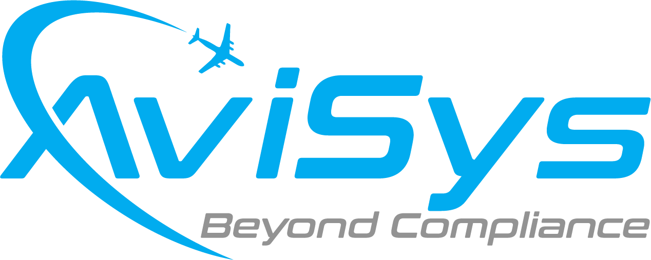 AviSys logo with a stylized airplane circling the text, and the tagline 'Beyond Compliance' beneath it.