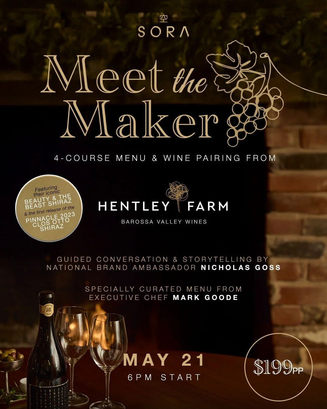 Hentley Farm x SORA

For those who appreciate the story behind every glass.

An immersive dining experience, complemented by a four course menu curated by Executive Chef Mark Goode.

Book now &rarr; link in bio
#SORA #Soraonpirie