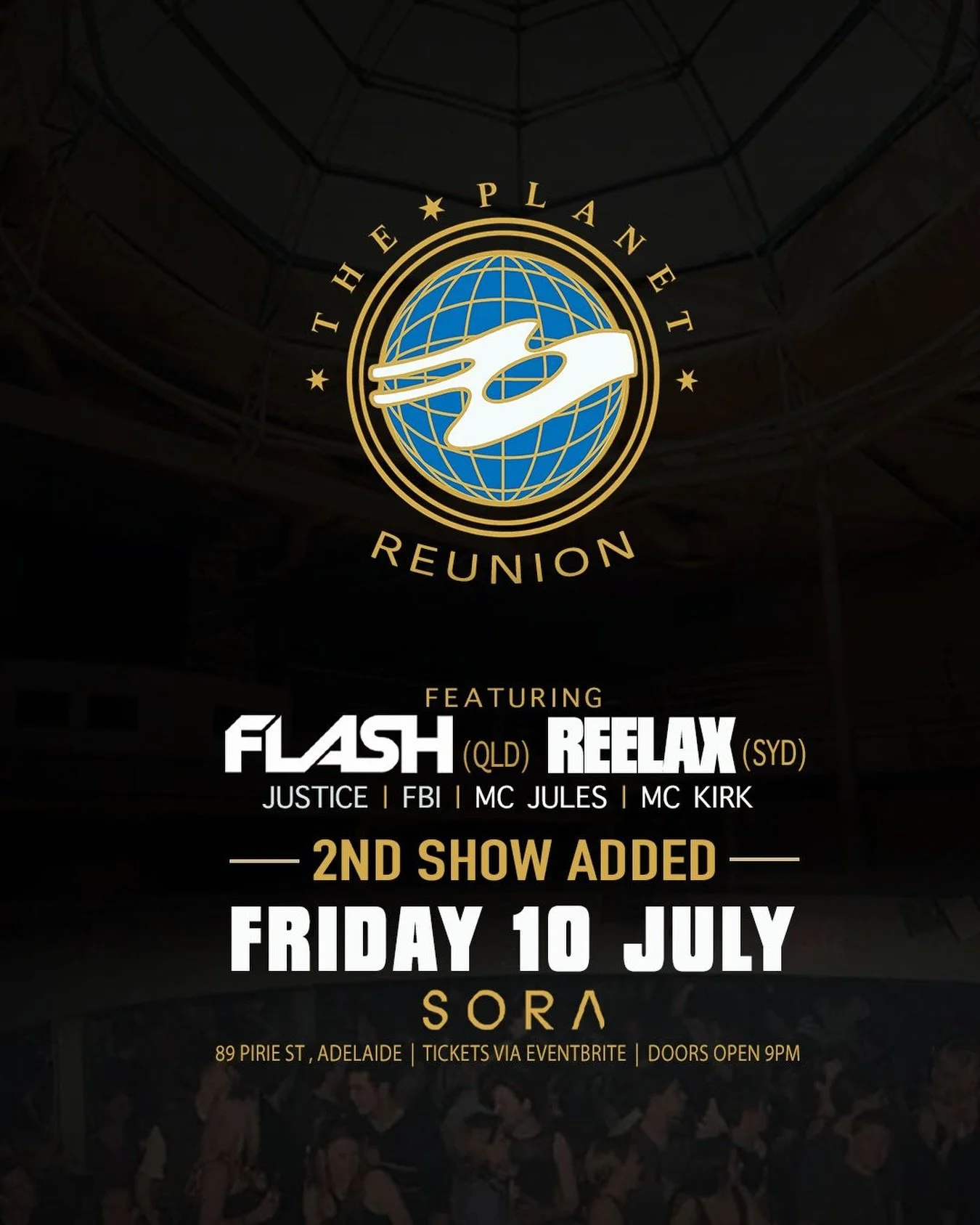 NEW EVENT ANNOUNCEMENT! 
The Planet Reunion team sold out their first show in under 48 hours, so we had no choice but to add a second show for everyone who missed out.  Friday July 3rd at Sora, SOLD OUT.
Friday July 10th Sora, on sale now &amp; selli