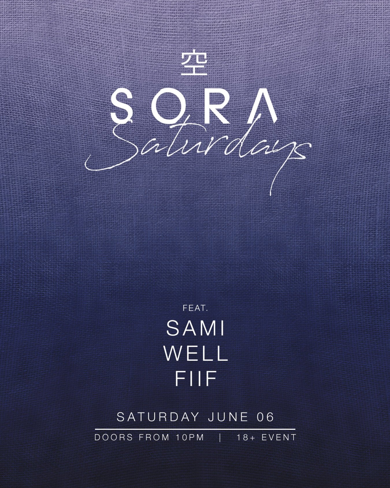 See you this Saturday at SORA!

Dj&rsquo;s from 9:30pm 💃