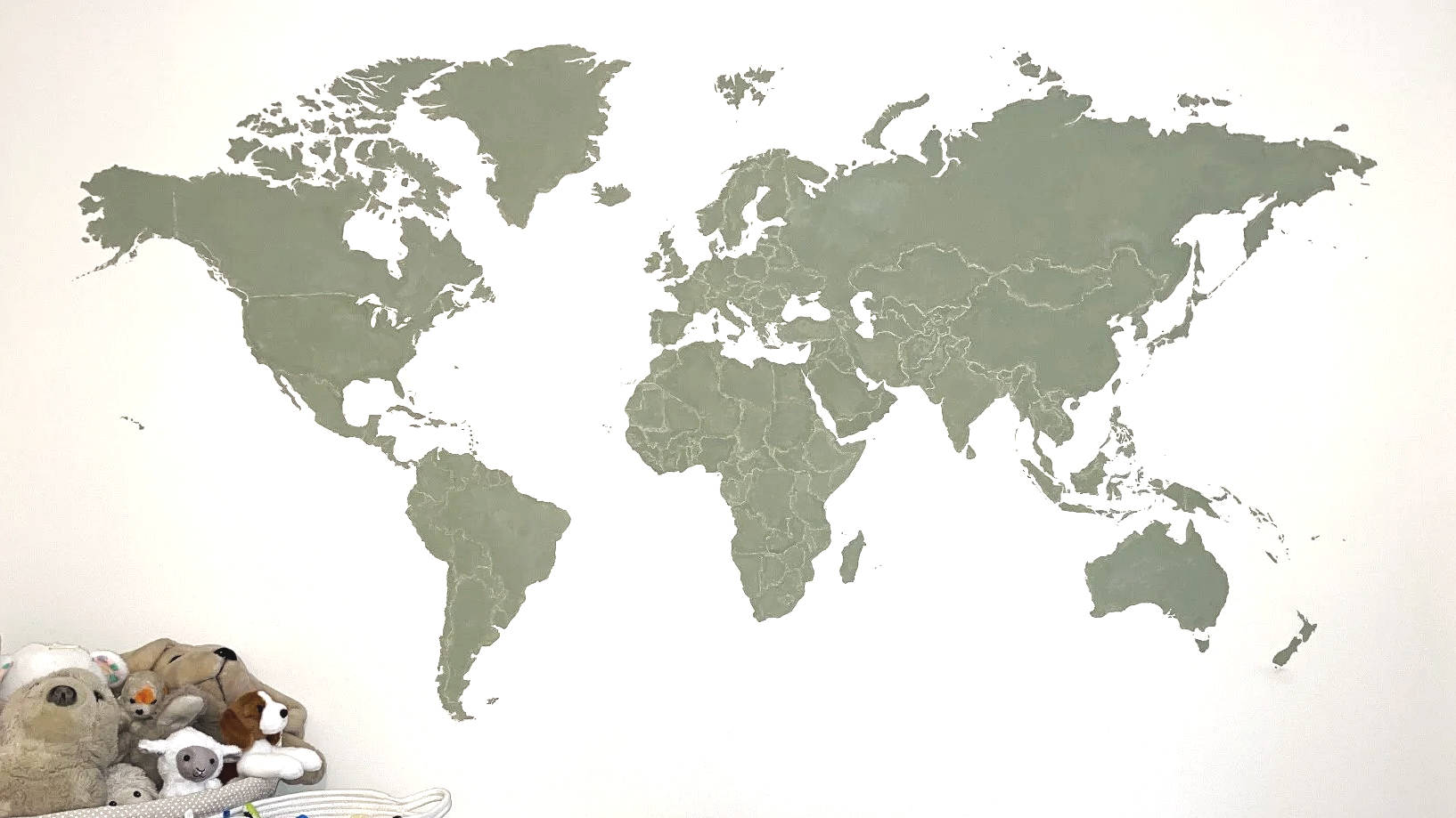 A minimalist nursery, study or home interior with a neutral, soft palette. calm, modern and educational aesthetic. Montessori style decor. wall art for Childs bedroom. world map wall art. worldwide. wandercountries across the globe. travel lover art.