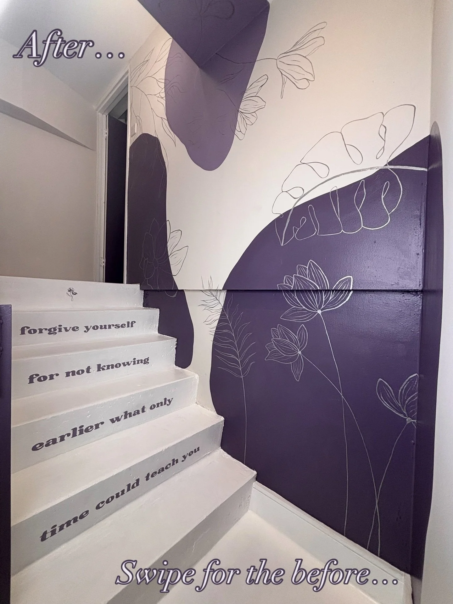 I&rsquo;m still not over this mural @flow_withclo 💜

Such a special and welcoming space to arrive as you are, leave everyday stresses at the door, move your body, soothe your mind and simply flow ✨

Creating murals for spaces with meaning will alway