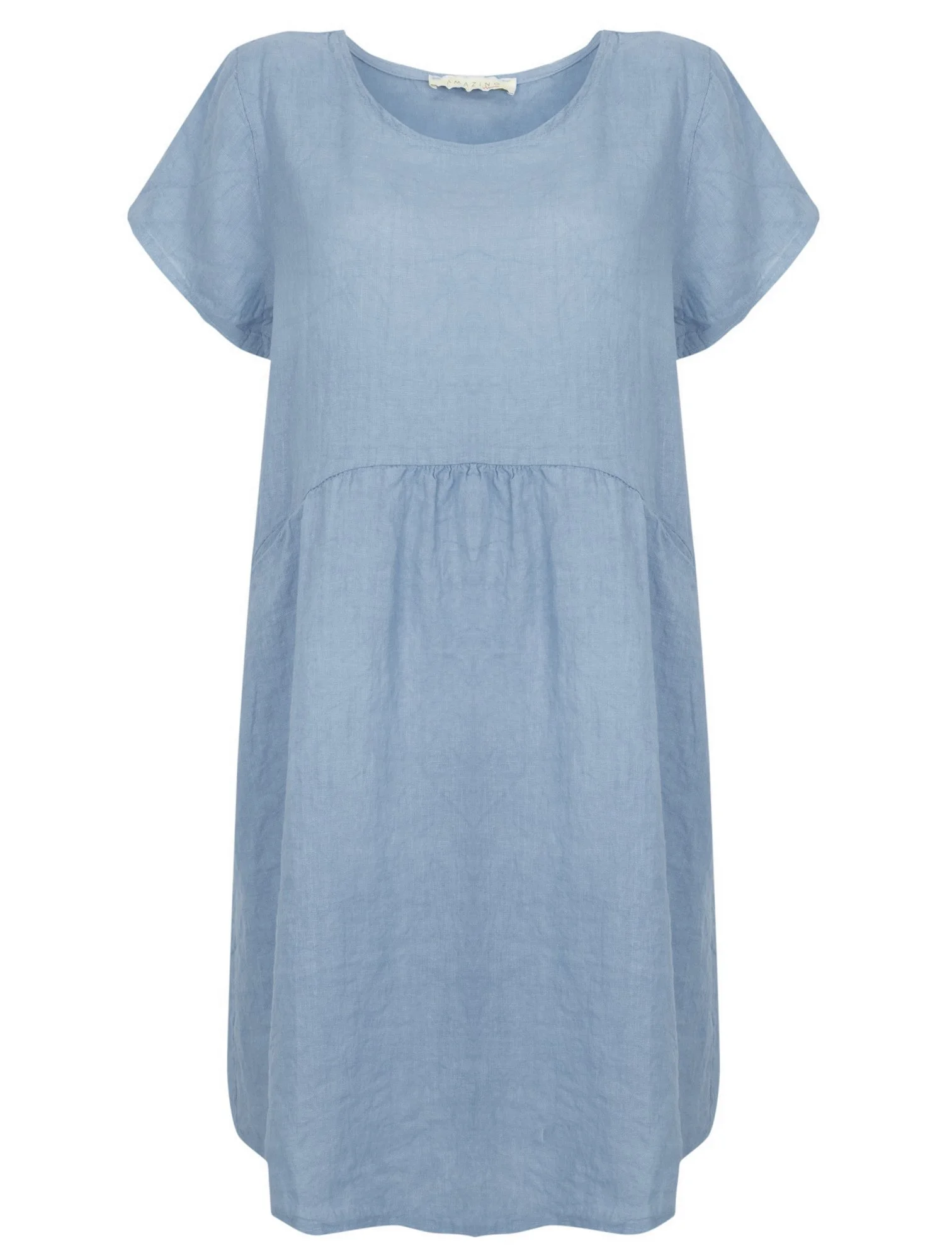 Lexia Italian Linen Dress  - Blue