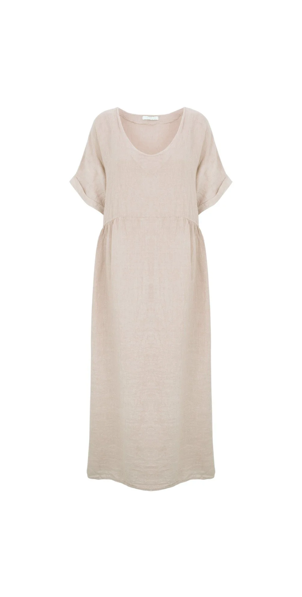 Tesa Midi Italian Linen Dress  -  Natural