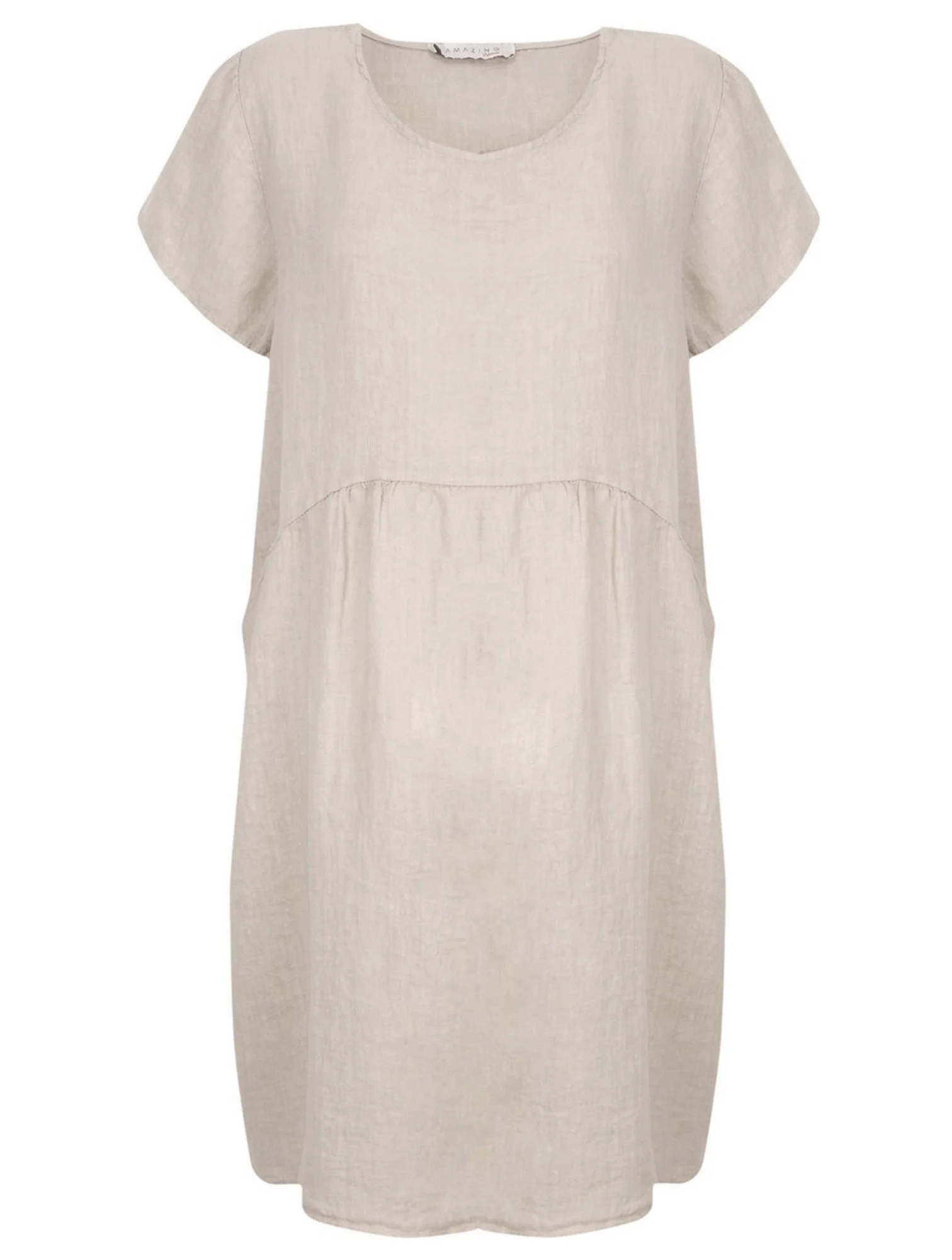 Lexia Italian Linen Dress  - Natural