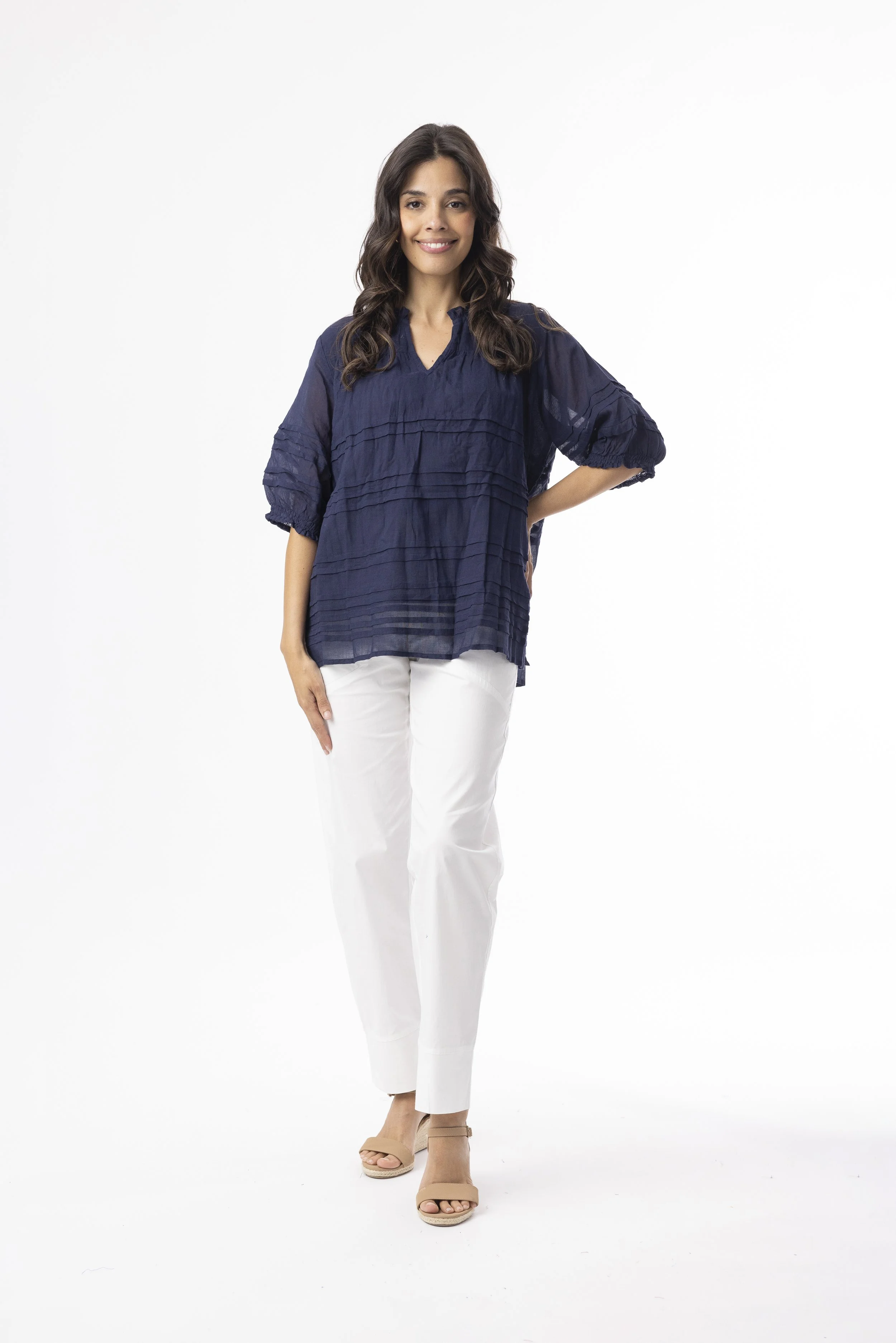 52708 Pleated Top Navy.jpg