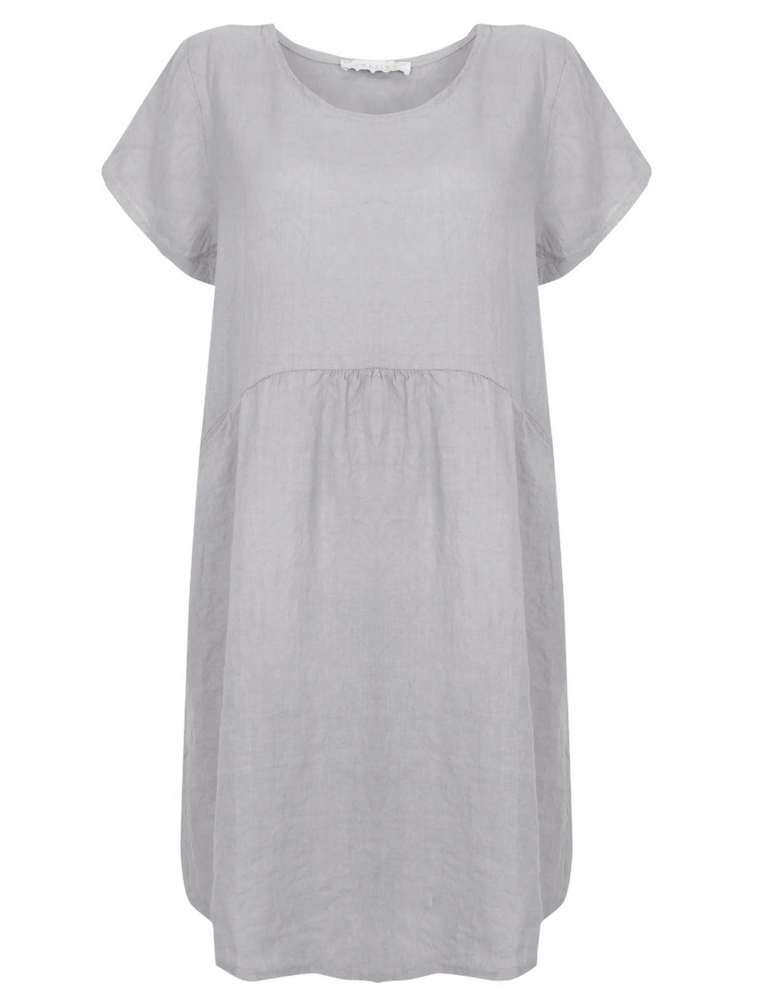 Lexia Italian Linen Dress  - Grey