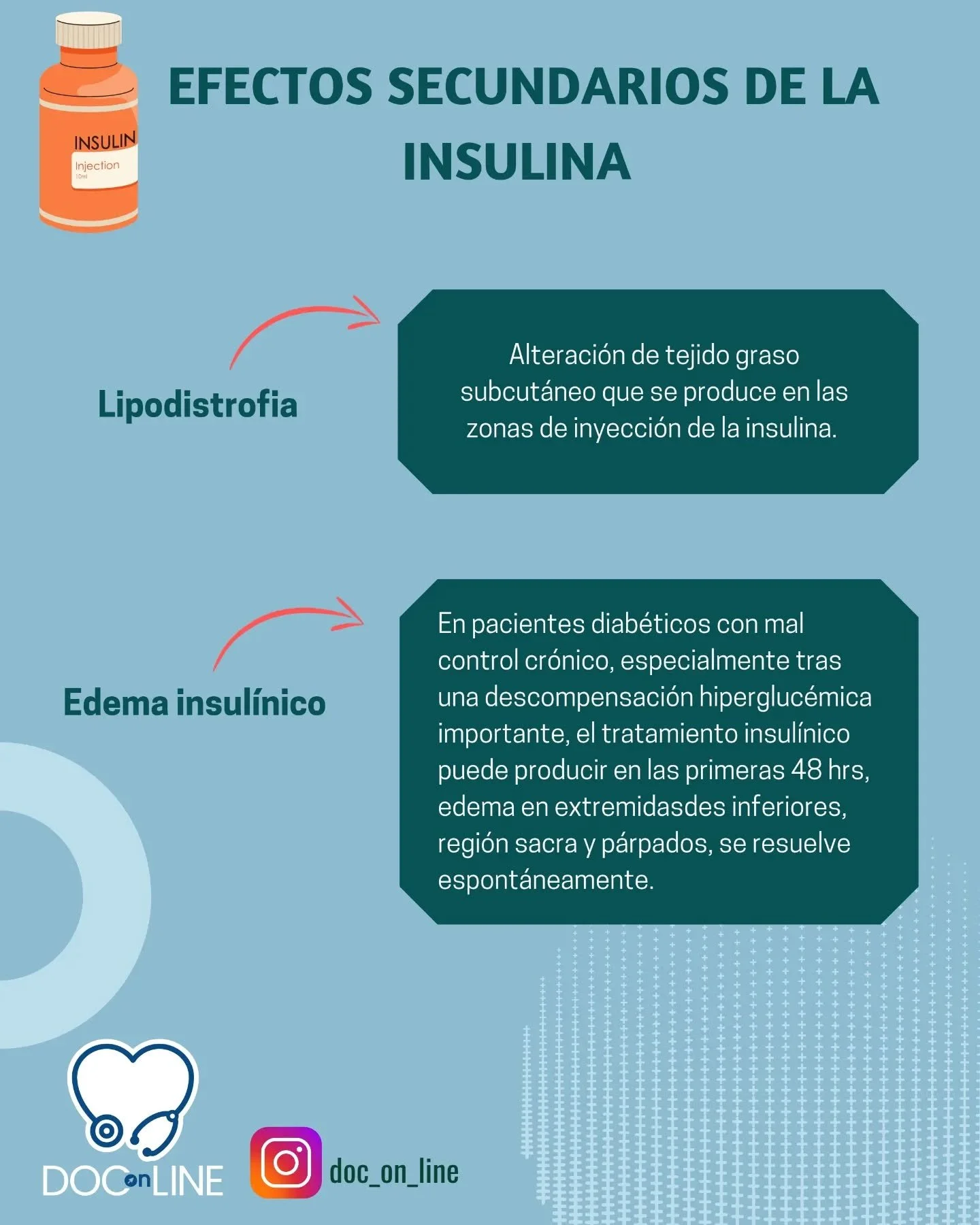 Efectos secundarios de la insulina. 

📌Aprende f&aacute;cil

#insulina #diabetestipo2 #tratamiento #fen&oacute;menodesomogyi #fenomenodelalba #presbiciainsulinica
#edemainsulinico