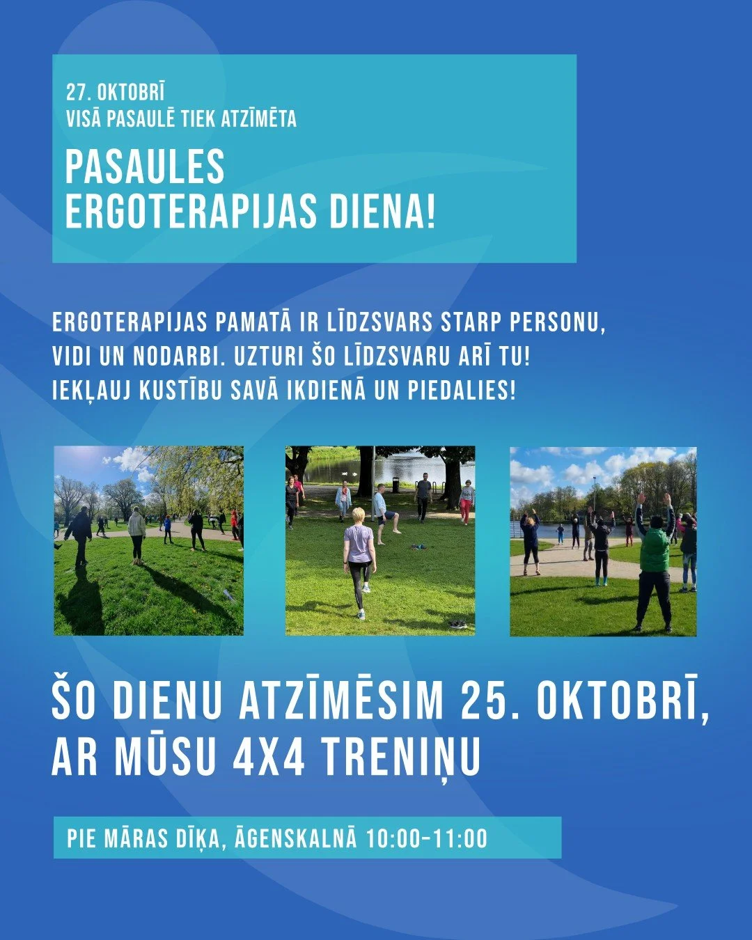 Tiekamies &scaron;o sestdien, uz 4x4 treniņu.
Māras dīķis, Āgenskalns. 10.00 - 11.00

#4x4