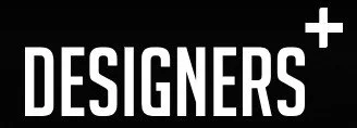 Logo avec le mot 'DESIGNERS+' en blanc sur fond noir