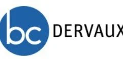 Logo de Dervaux, avec un fond blanc, texte en noir et icône bleue avec 'bc' dedans.