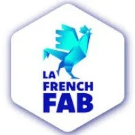Logo de La French Fab avec un coq stylisé bleu et le texte en bleu