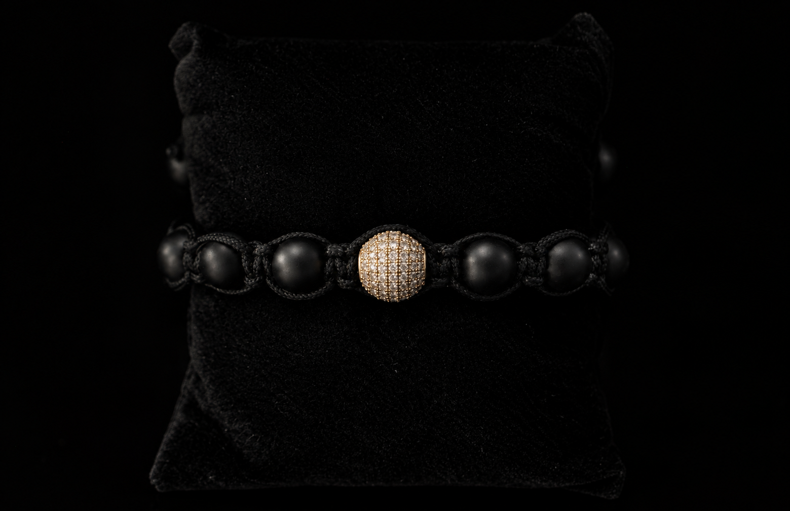 Spheres Woven Black String