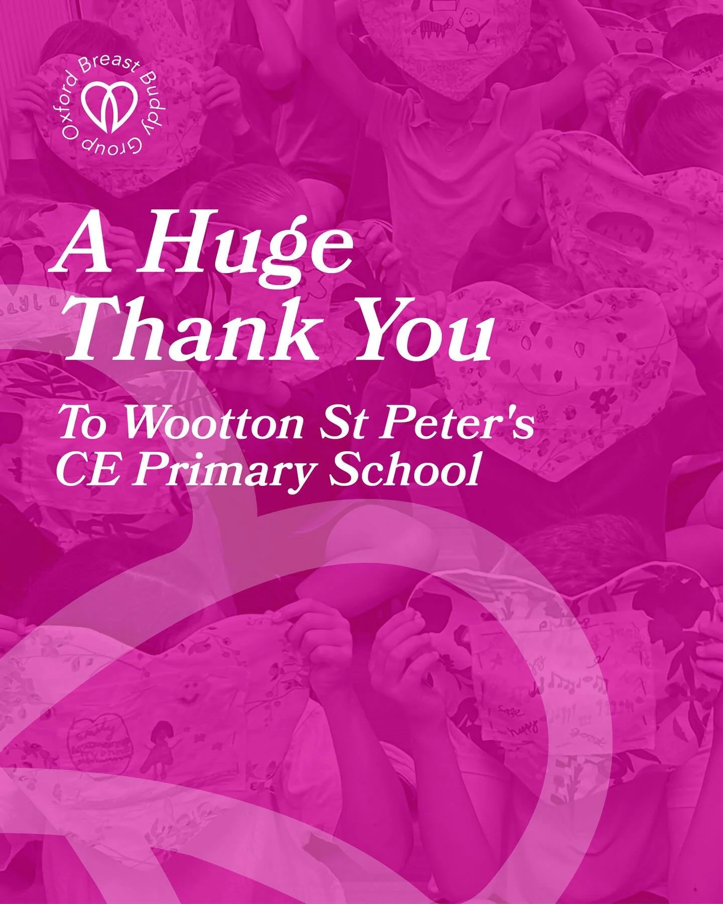 A massive shoutout and thank you to Wootton St Peter&rsquo;s CE Primary School!

As part of a wonderful art project, the children made 50 heart-shaped cushions for OBBG&rsquo;s post-surgery bags, each one decorated with their own &lsquo;happy patch&r