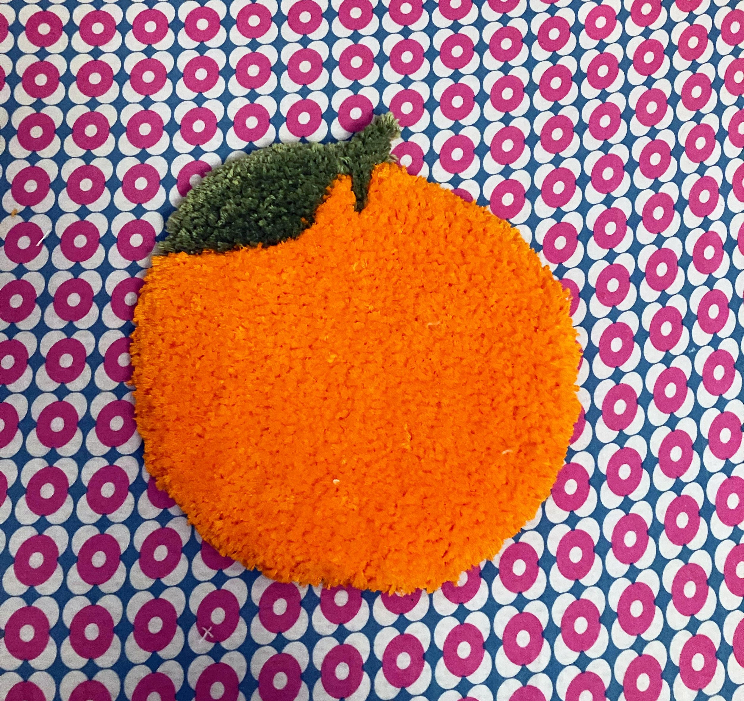 Tangerine, tufted wall hanging, cotton yarn, 2025