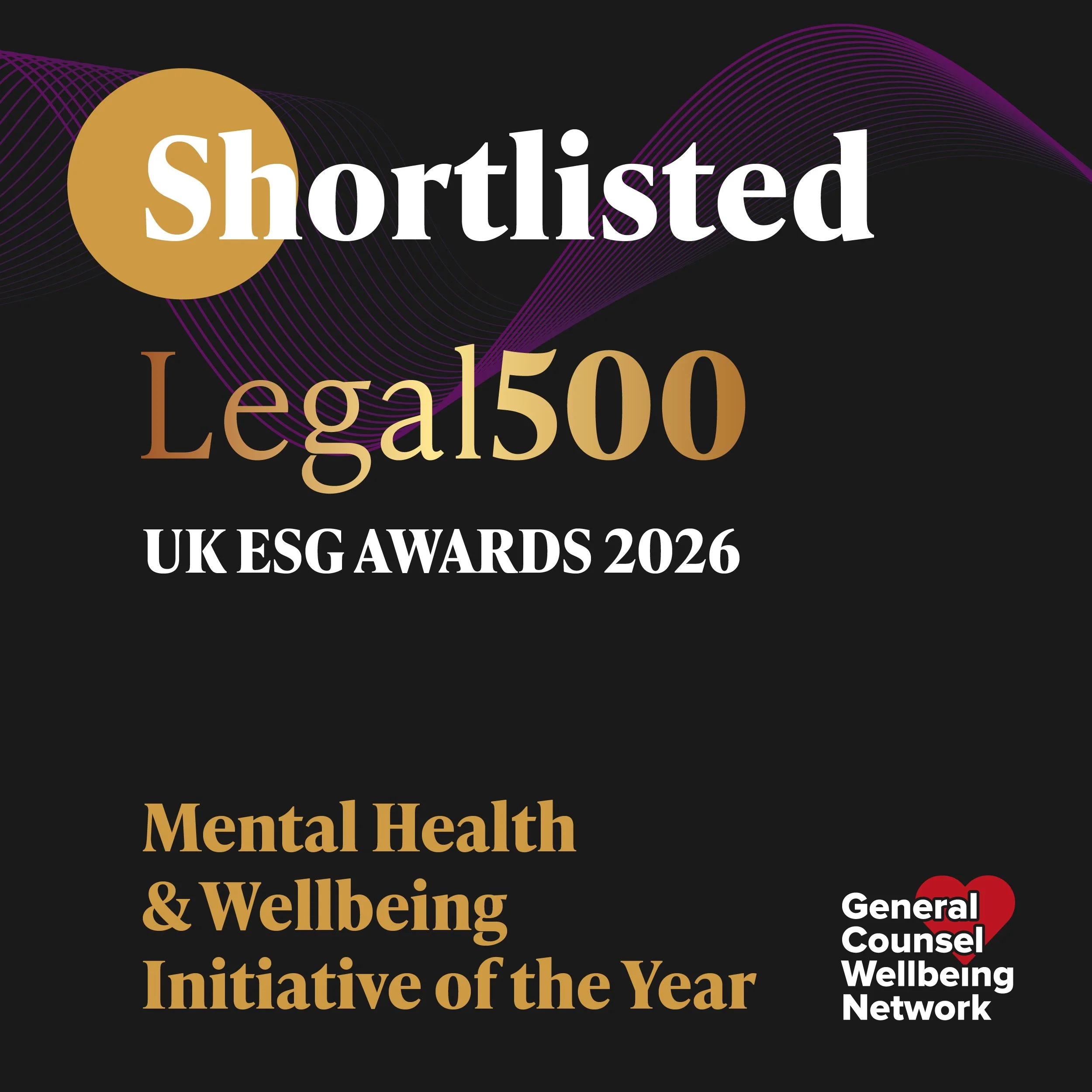 GCWN shortlisted for Legal 500 Mental Health &amp; Wellbeing Initiative Award