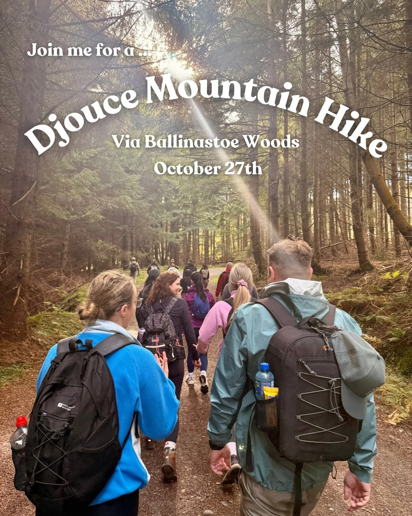 💚 Join me for a Bank Holiday hike to Djouce Mountain via Ballinastoe Woods! 💚

Spaces are limited please book your FREE space on saolsona.ie

➡️When: Monday October 27th
➡️Where: Ballinastoe Woods and Djouce Mountain, Wicklow 
➡️Time:  10am
➡️Meeti