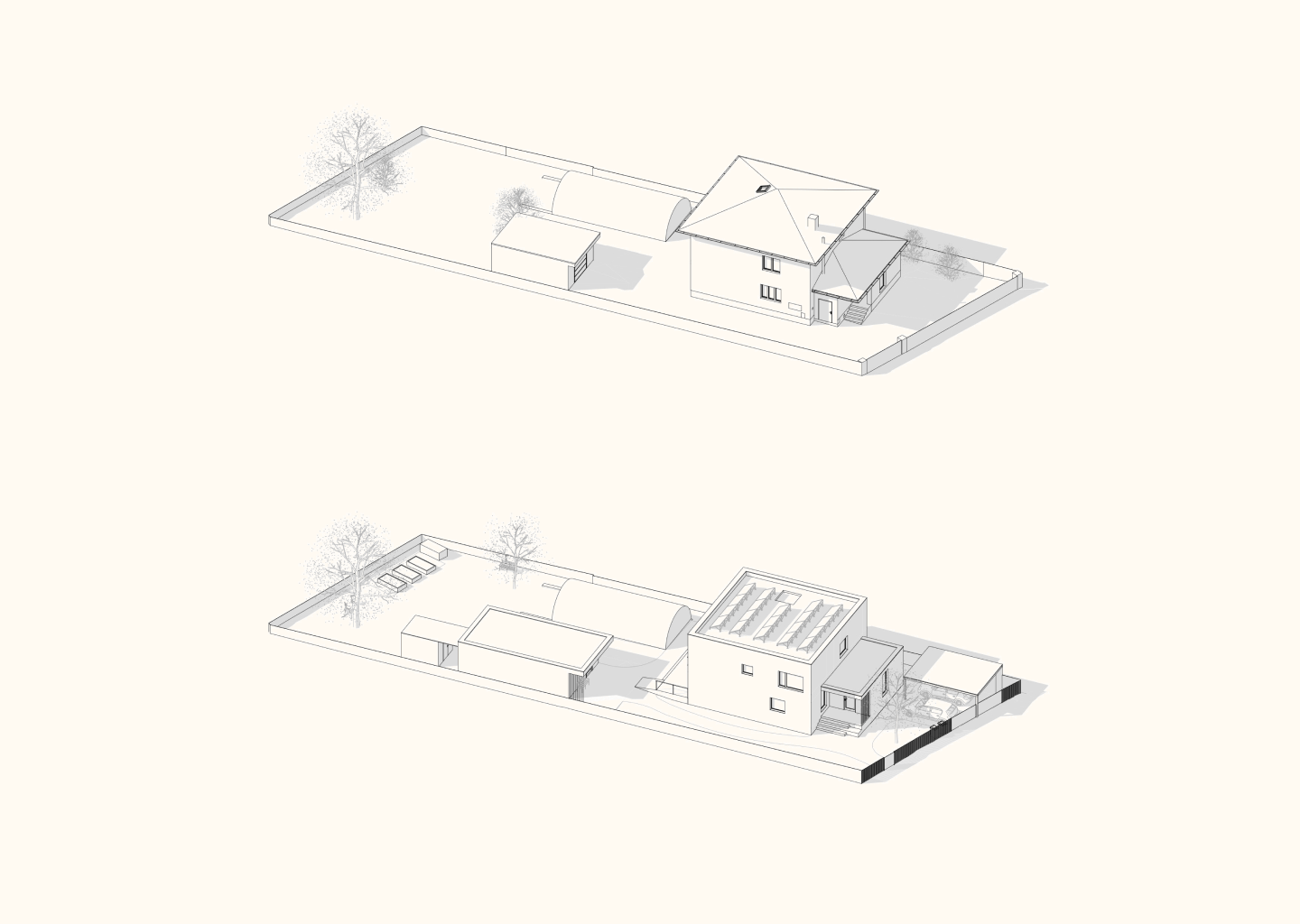 Axonometrie před a po