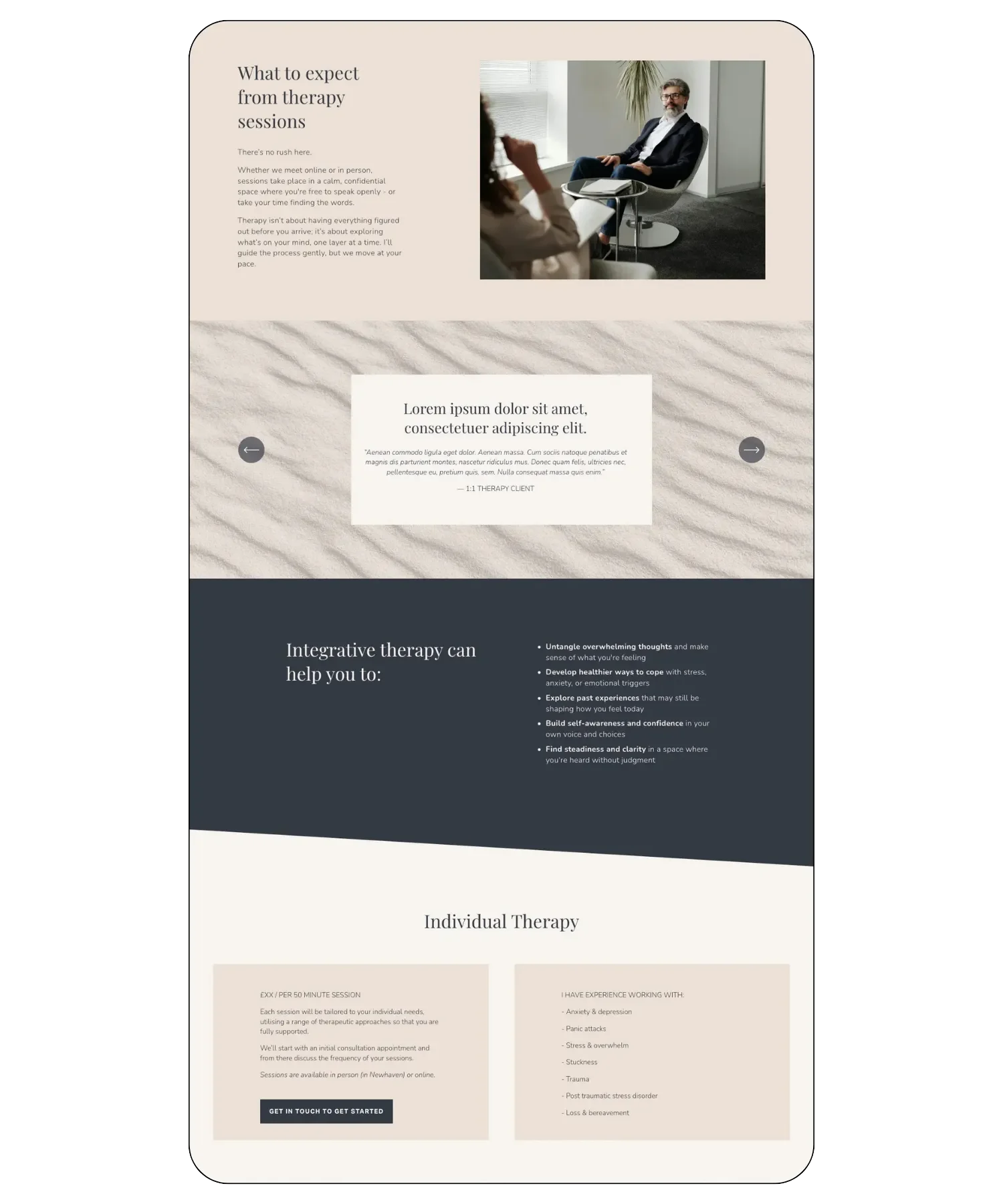 Shoreline template service page section