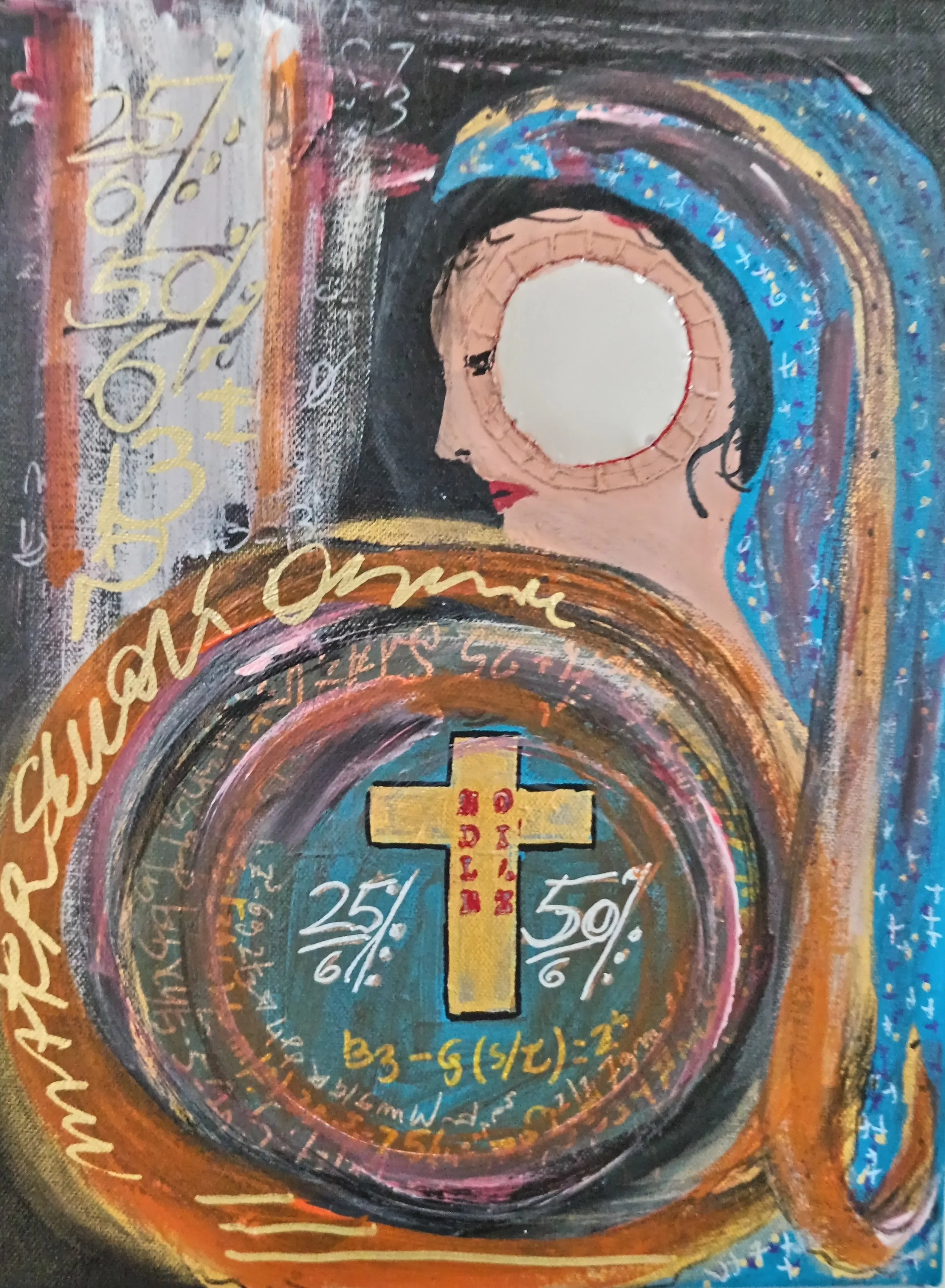 Madonna con Scudo -
Tecnica Mista -
30x40