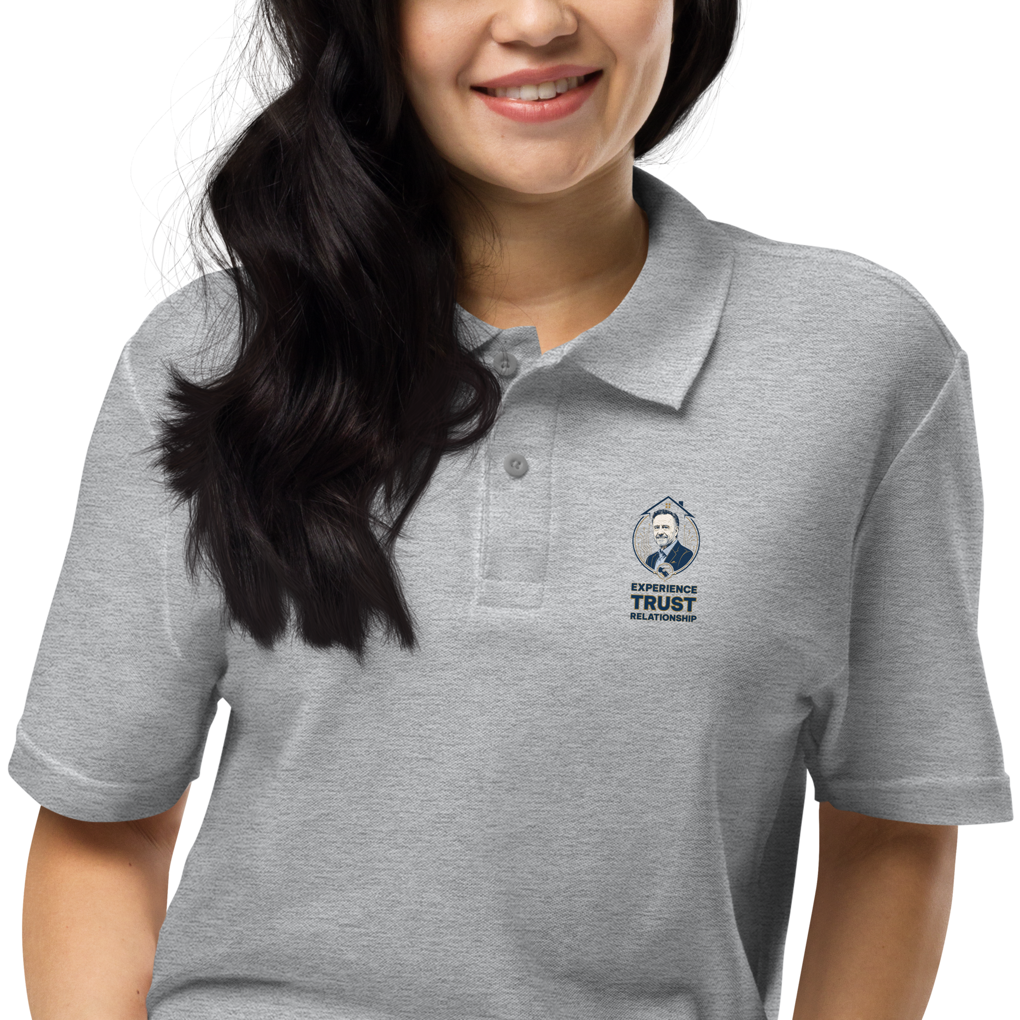 Jörgen Warberg Unisex pique polo shirt | front view | sport grey