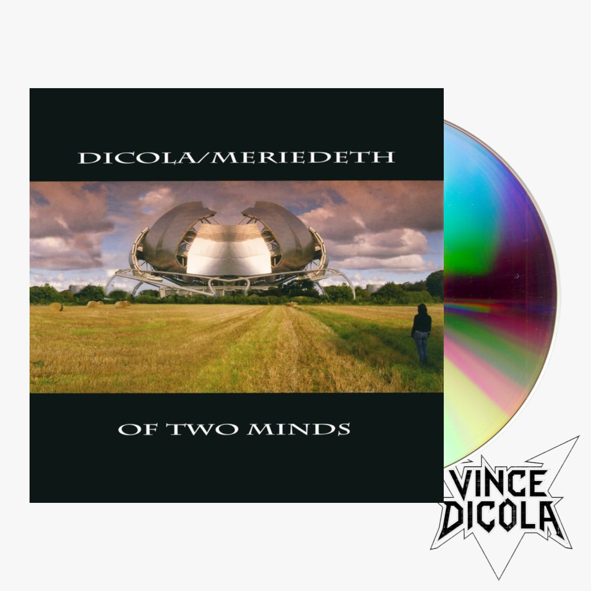 DiCola/Meriedeth "Of Two Minds" CD mockup with disc — official Vince DiCola release