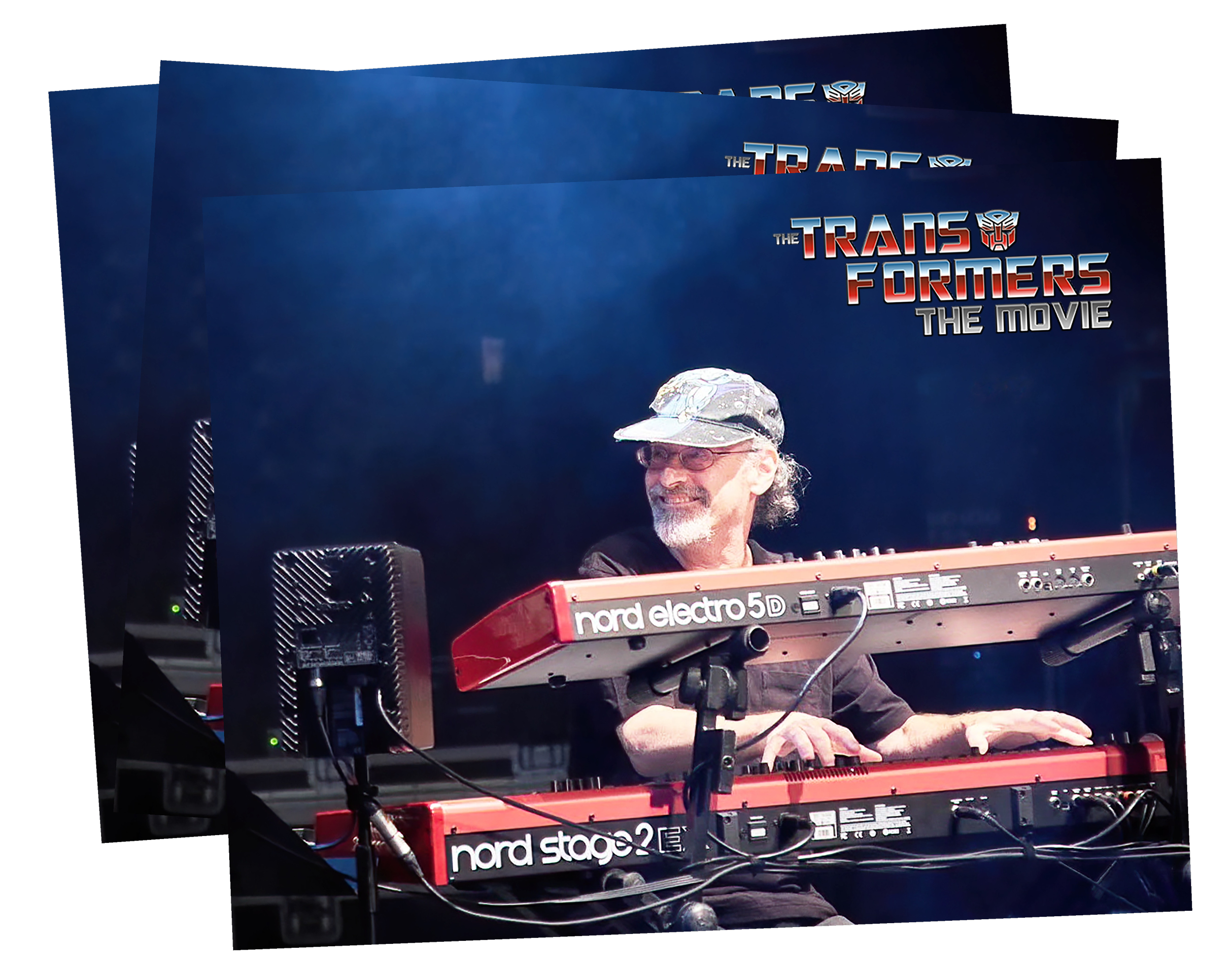 The Official Vince DiCola 8x10 glossy photo print — flat view of the limited portrait print showing Vince DiCola live at his red Nord keyboards