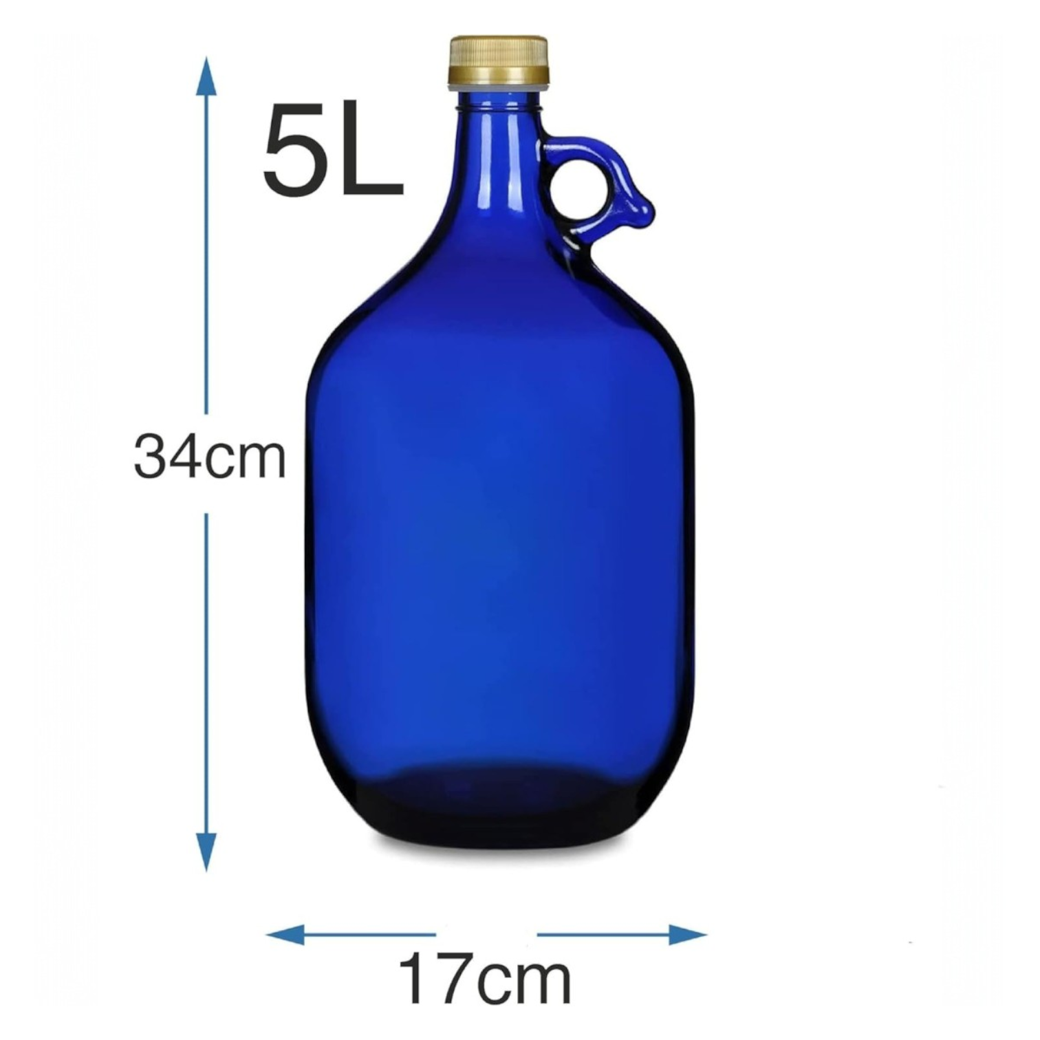 5L dark blue bottle with screw cap