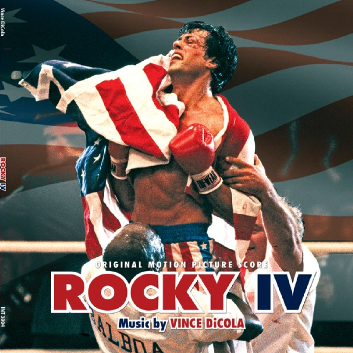 Rocky IV Original Motion Picture Score vinyl LP — front cover (Intrada INT 3004)