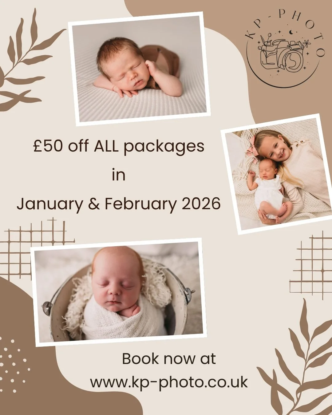✨2026 Bookings Are Now Open ✨

I've got a brilliant New Year offering for you all to celebrate going into 2026 with style!

I'm offering &pound;50 off ALL packages including newborn sessions.

Don't miss out!  Book now at www.kp-photo.co.uk 🤎🤍🤎