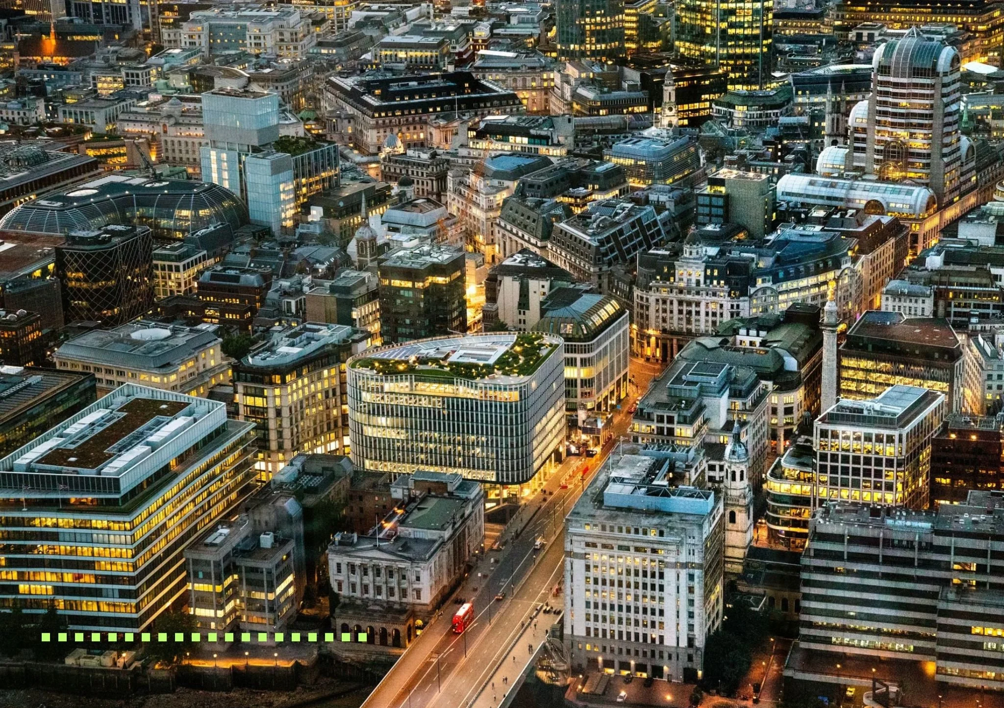 Aerial view city of London