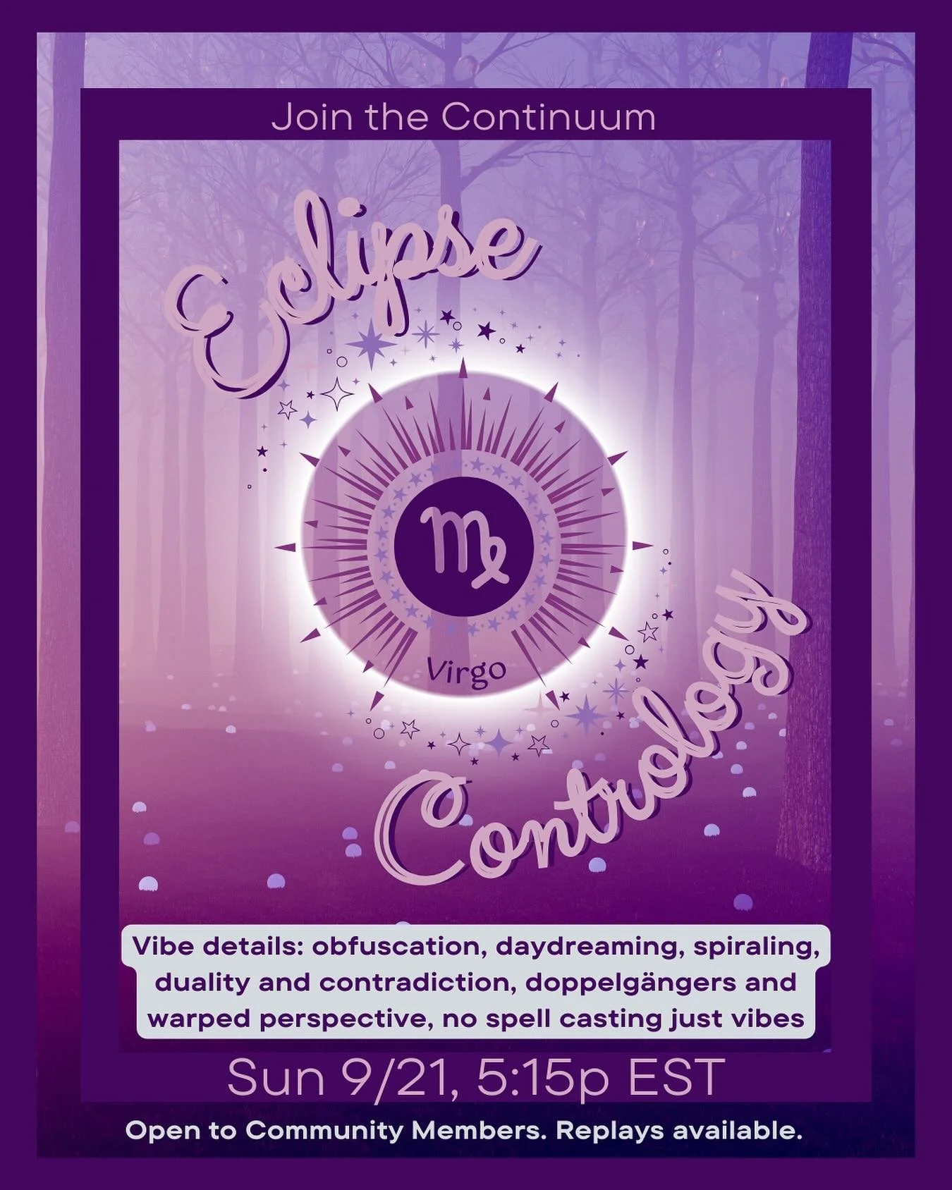 Join the Continuum community for the last class in eclipse season 😮‍💨 New Moon in Virgo  ECLIPSE class on Sunday September 21st, at 5:15p EST. This foundational level classical Pilates class is designed for all bodies and experience levels 🩻💗