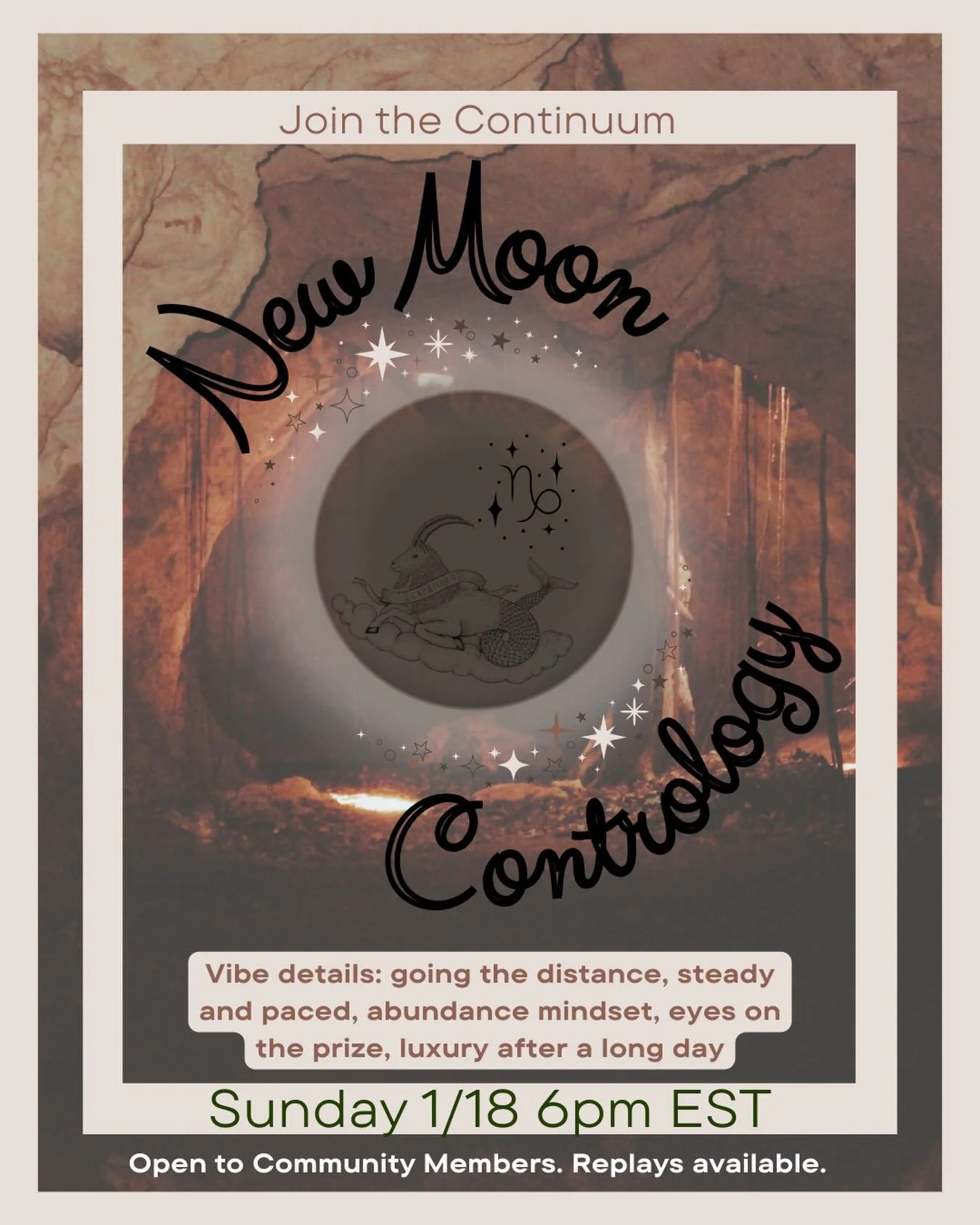 Join the Continuum community the first New Moon of 2026! 🌚 New Moon in Capricorn class on Sunday January 18th, at 6p EST. New year but same great community, come set some powerful intentions at this foundational level classical Pilates class designe