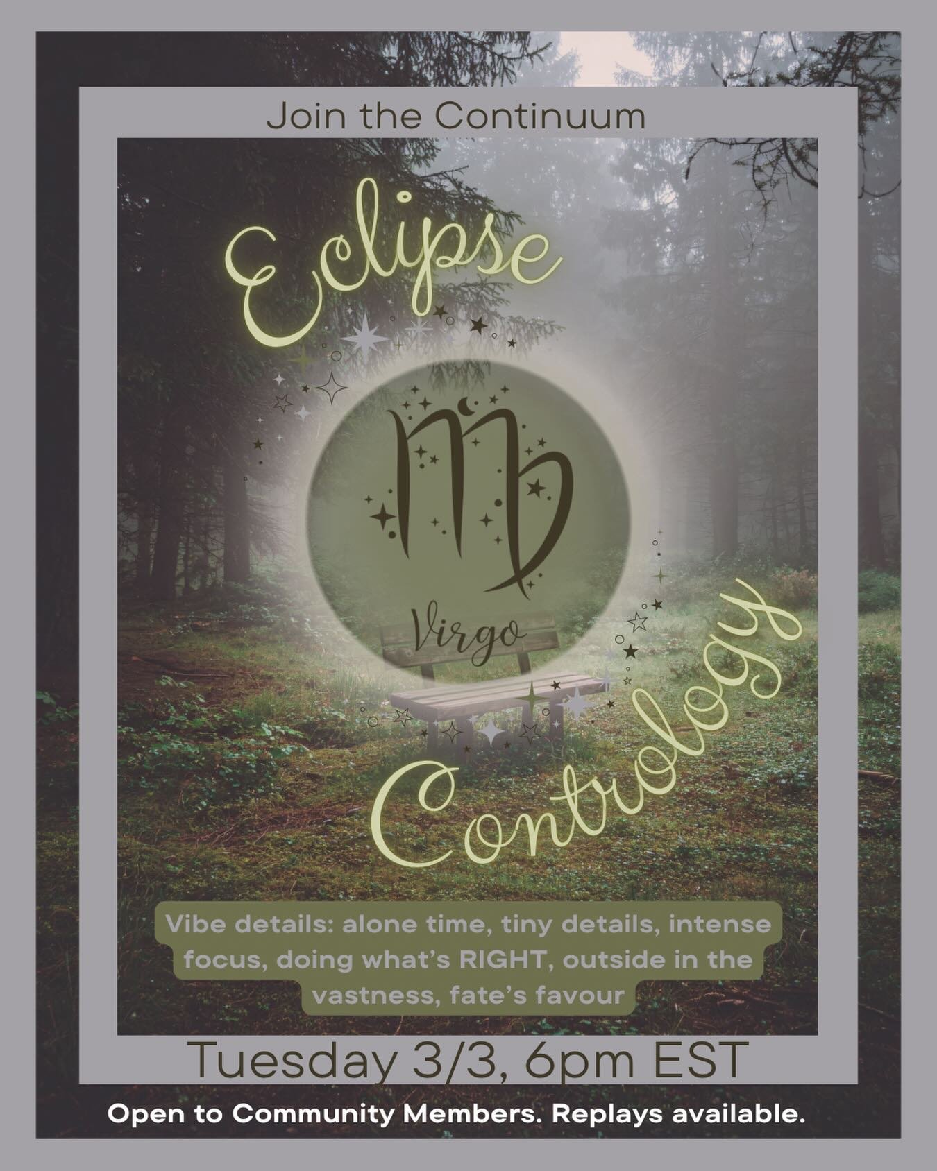 Join the Continuum community for more destiny is destiny-ing vibes at our Full Moon in Virgo ECLIPSE class on Tuesday March 3rd, at 6p EST ♍️🔘 As the sun begins to return to us find stamina and stillness at this foundational level classical Pilates 