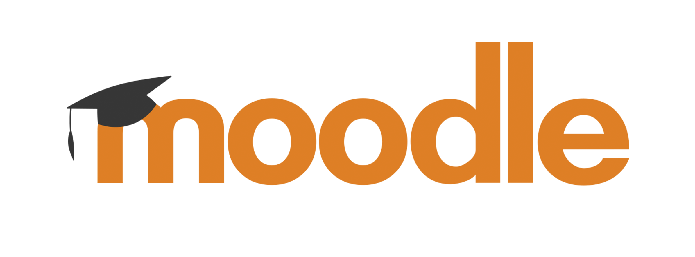 Google logo with an orange color scheme and a black graduation cap on top of the letter G.
