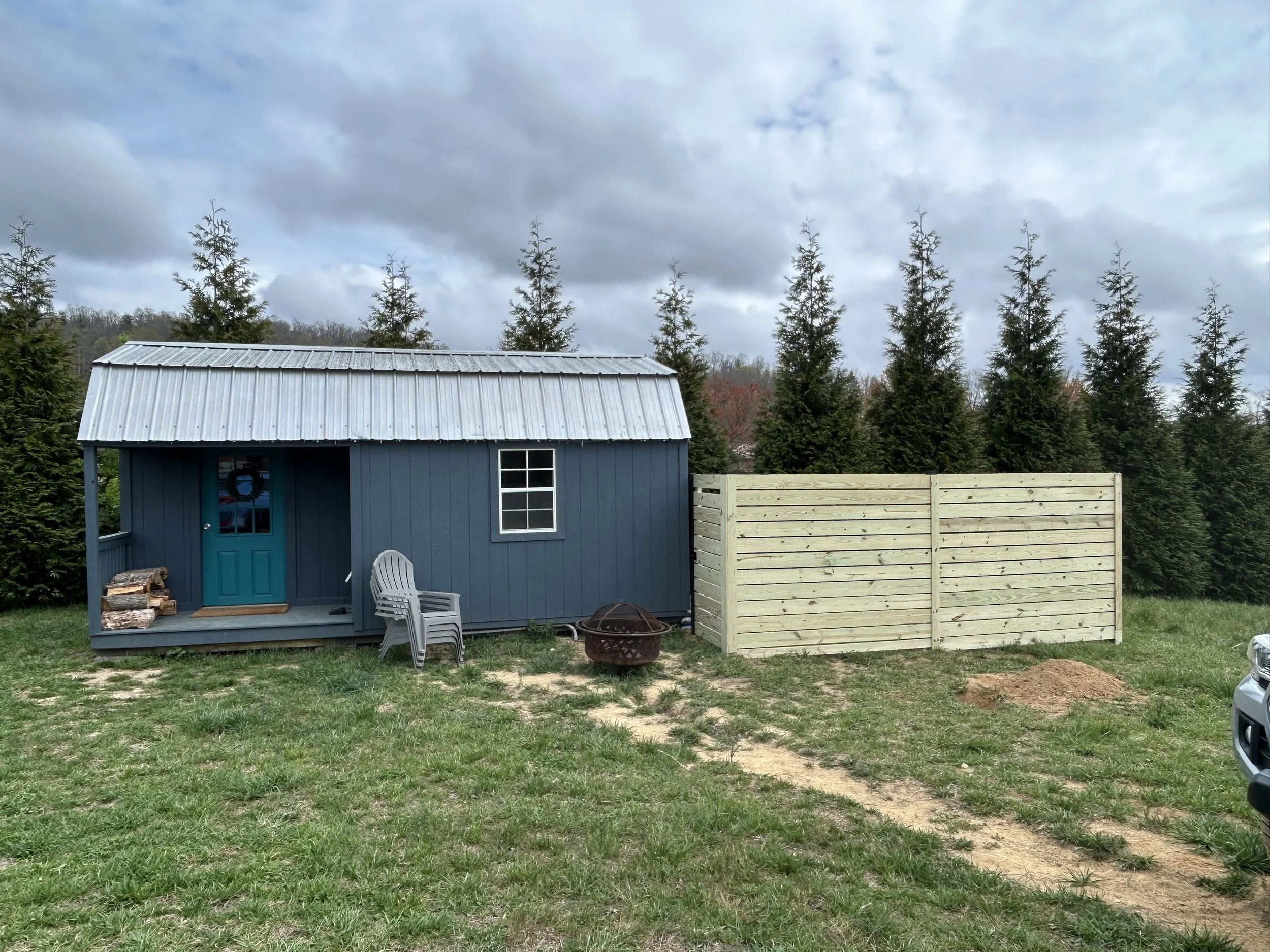 Shed/fence mid build.