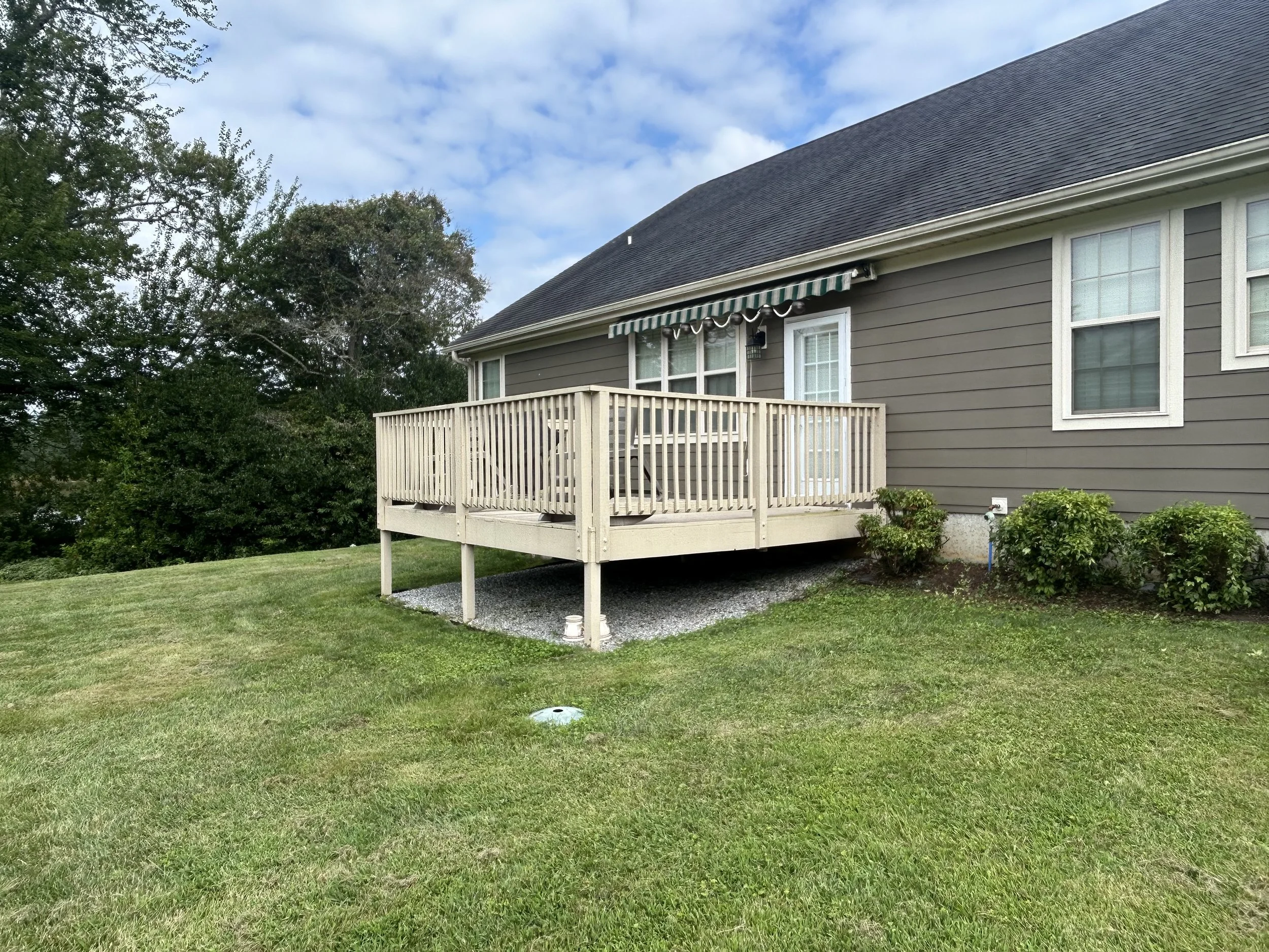 Wooden deck.