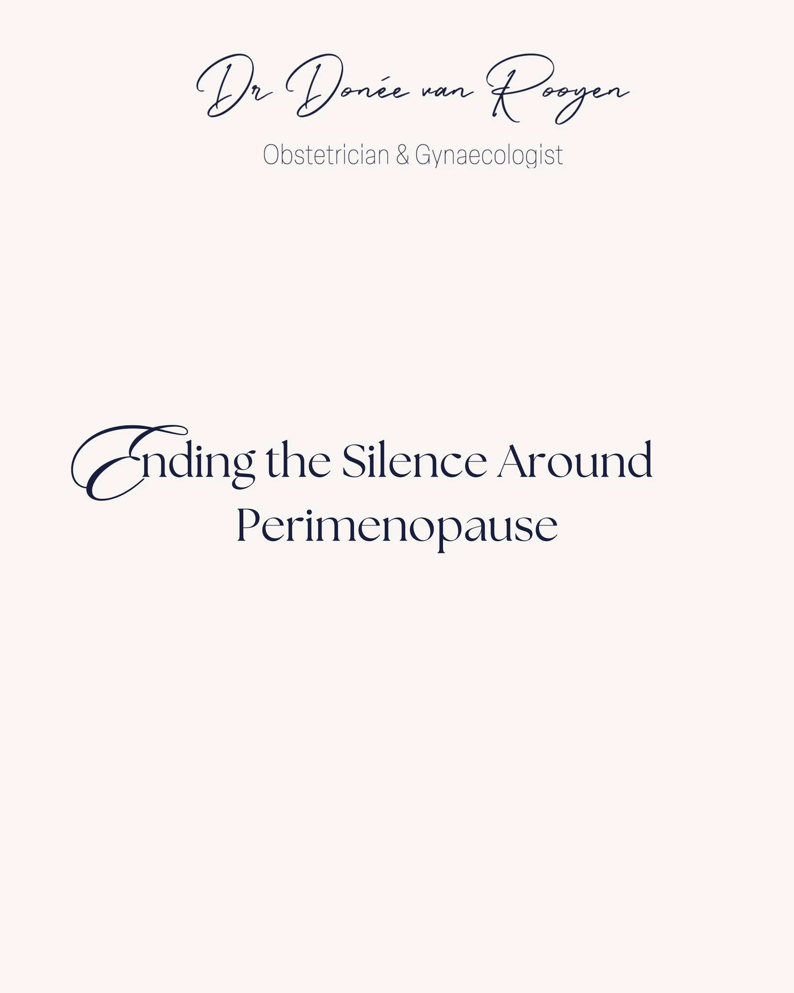We talk to our daughters about periods. We talk to our friends about babies. But when it comes to perimenopause&hellip; silence. It&rsquo;s time to break that cycle. You deserve to feel heard, supported, and prepared - not blindsided.

Here&rsquo;s w