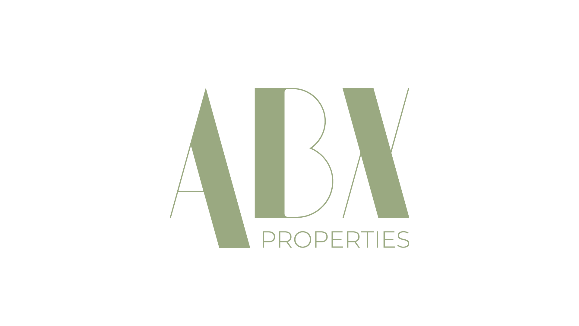 Logo of ABA Properties with black background and light green text