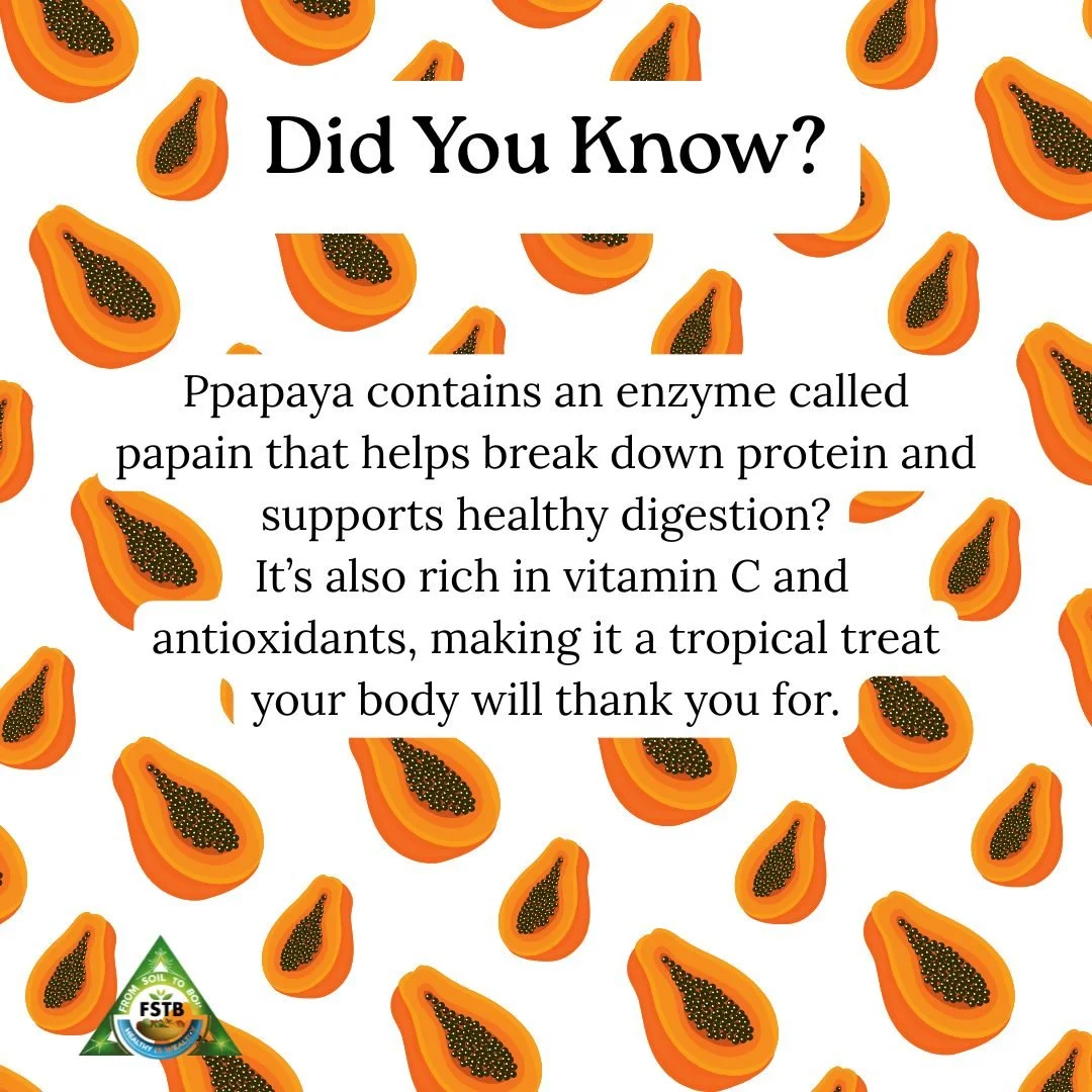 Sweet, soft, and soothing&mdash;papaya is more than just a fruit.

#FromSoiltoBoil #PapayaBenefits #DigestiveHealth #TropicalNutrition #ImmuneSupport #EatFreshLiveWell