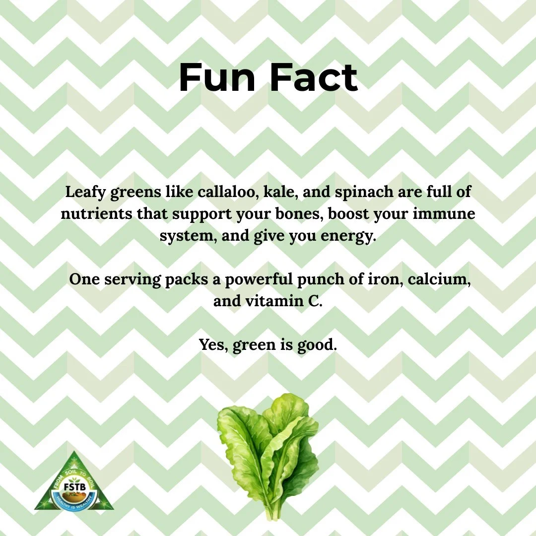 Fuel your body with the power of plants 🌿

#FromSoiltoBoil #FunFoodFacts #LeafyGreensPower #EatWellLiveWell #NourishNaturally #GreenIsGood